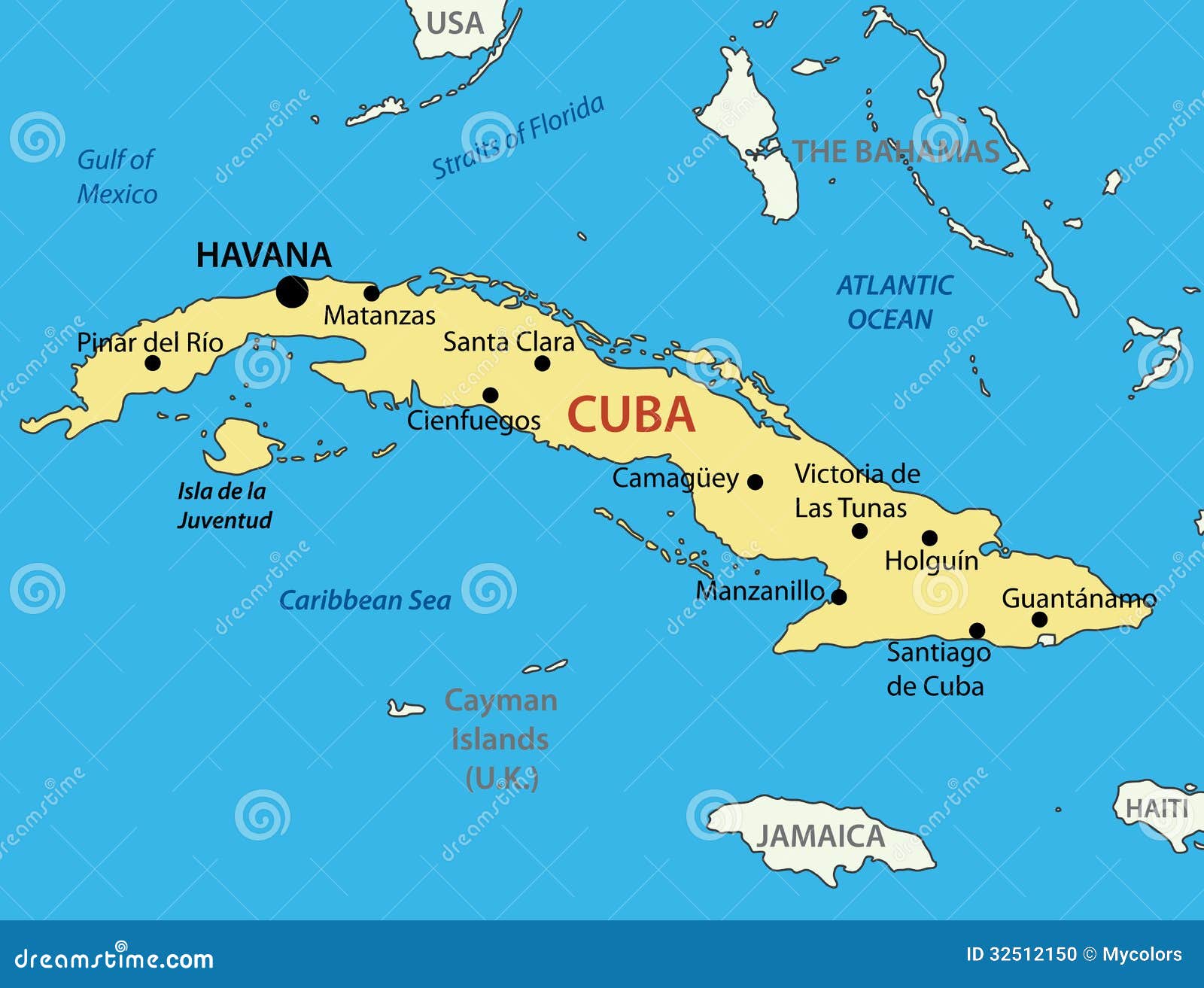 La República De Cuba - Mapa Ilustración del Vector - Ilustración de