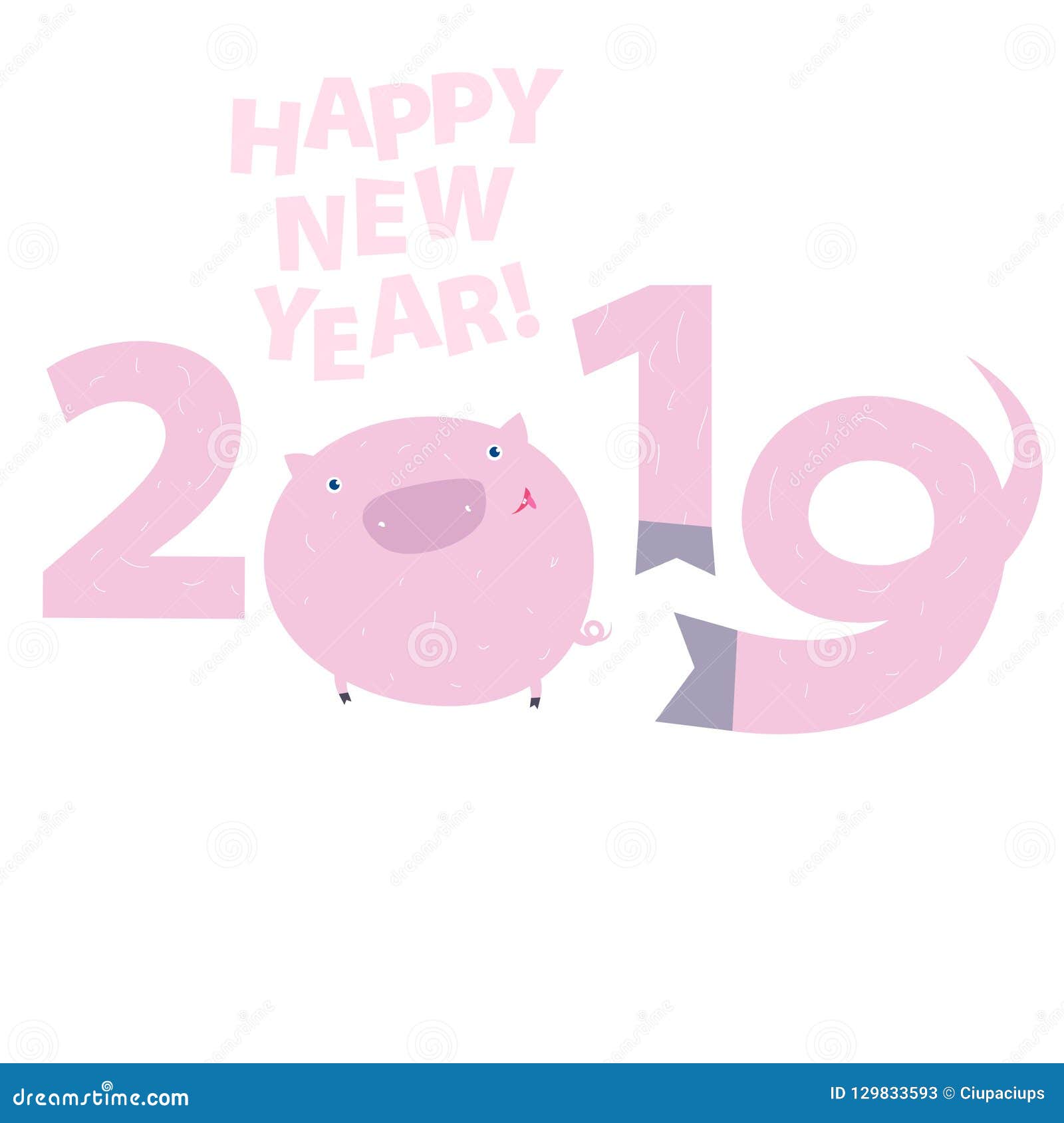 La Salutation Drôle De Nouvelle Année Heureuse De Porc Avec