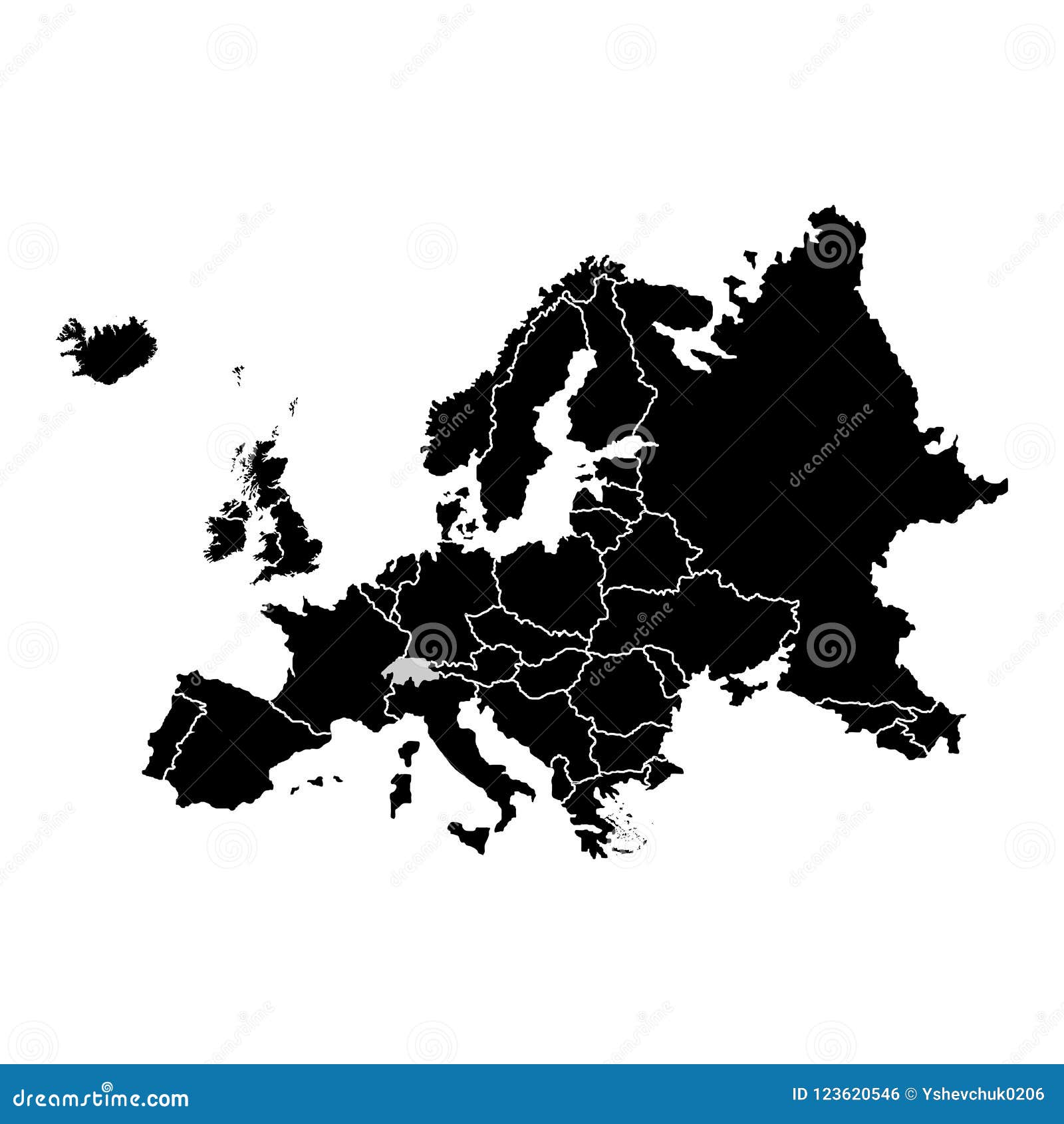 La Suisse Sur La Carte De Territoire De Leurope Fond Blanc