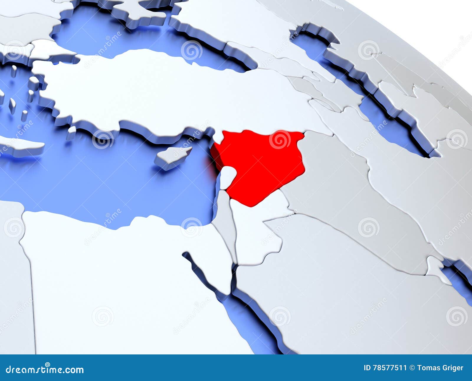 La Syrie Sur La Carte Du Monde Illustration Stock