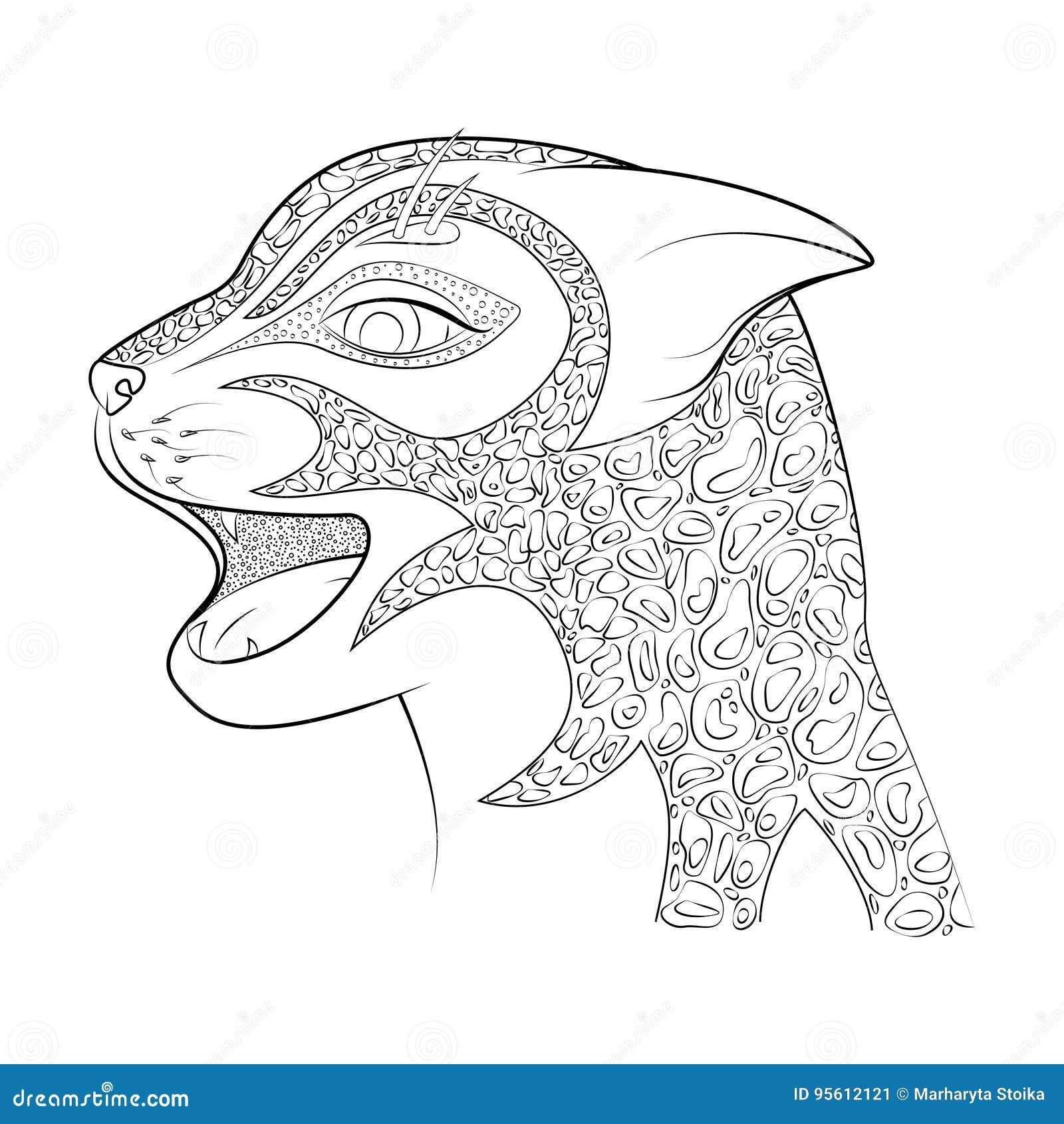 La Tete D Un Chat Sauvage Zen Tangle Cheetah Livre De Coloriage Pour Des Adultes Illustration De Vecteur Illustration Du Sauvage Livre