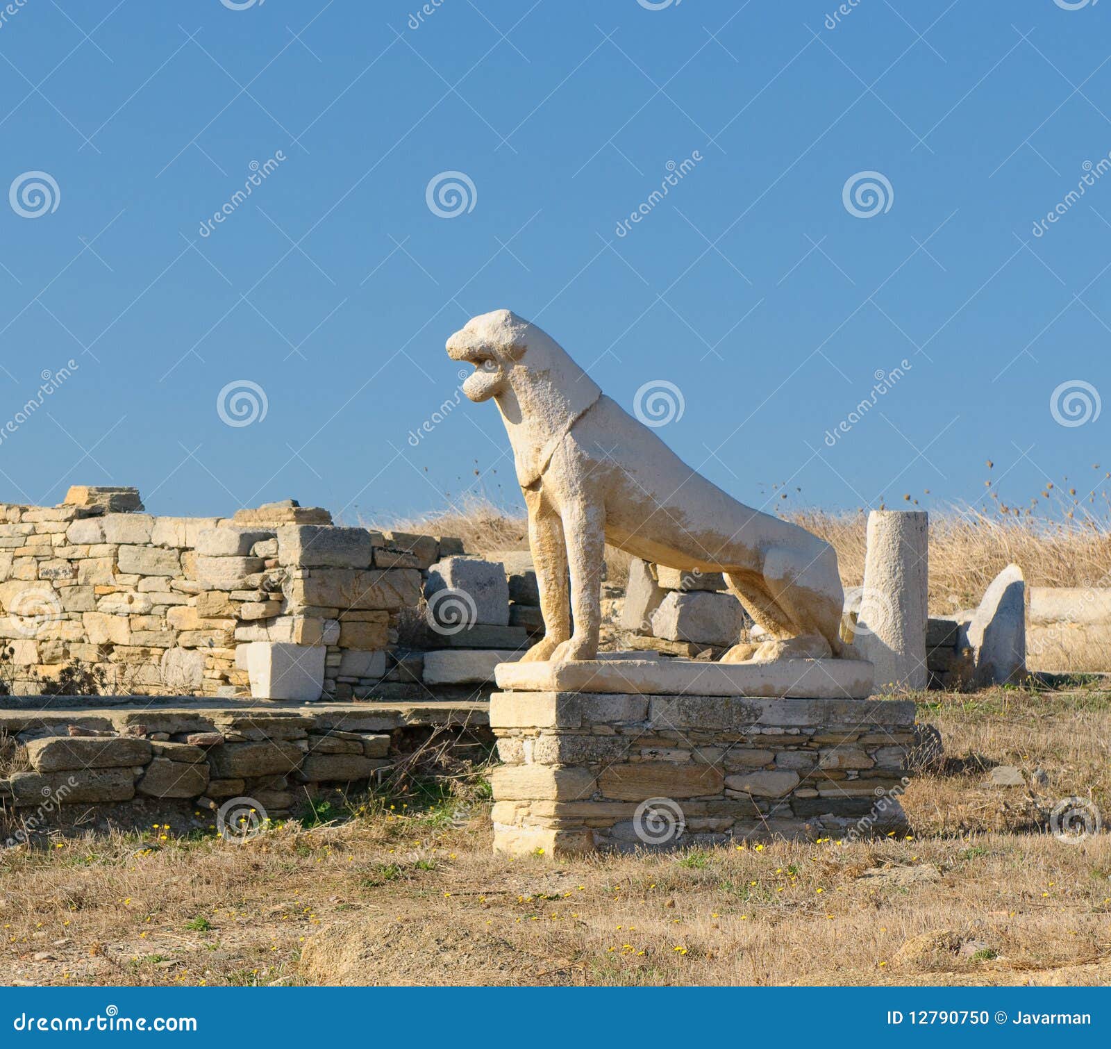 La Terraza De Los Leones, Isla De Delos, Grecia Foto de archivo - Imagen de  escultura, griego: 12790750