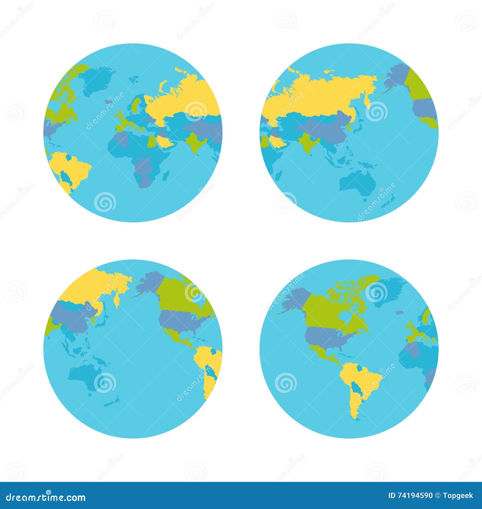 La Terre De Planète Avec Lillustration De Vecteur De Pays