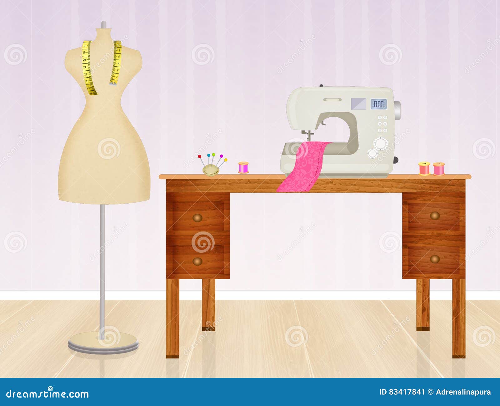 La tienda del sastre stock de ilustración. Ilustración de textil 83417841