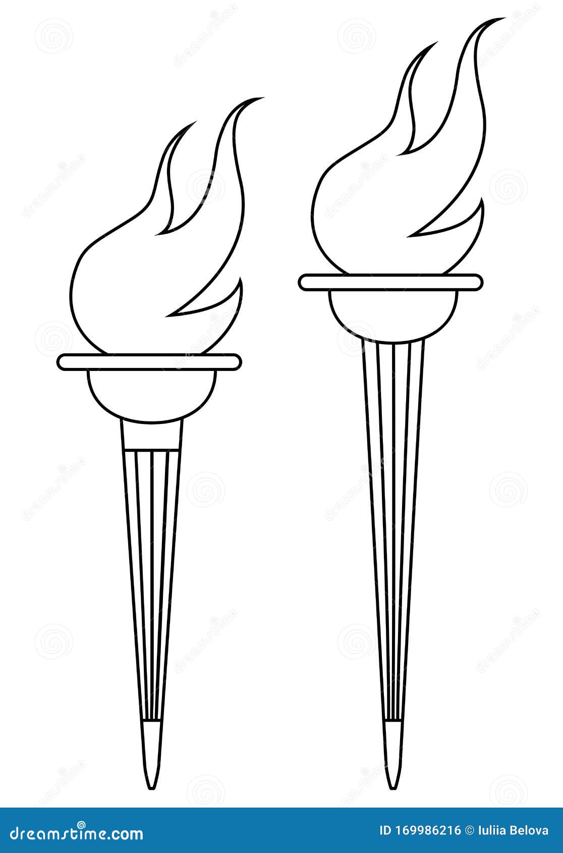 La Torche Est Une Forme Classique. Flamme Olympique. Illustration De Dessin  Au Trait Illustration Stock - Illustration du flamboyant, noir: 169986216