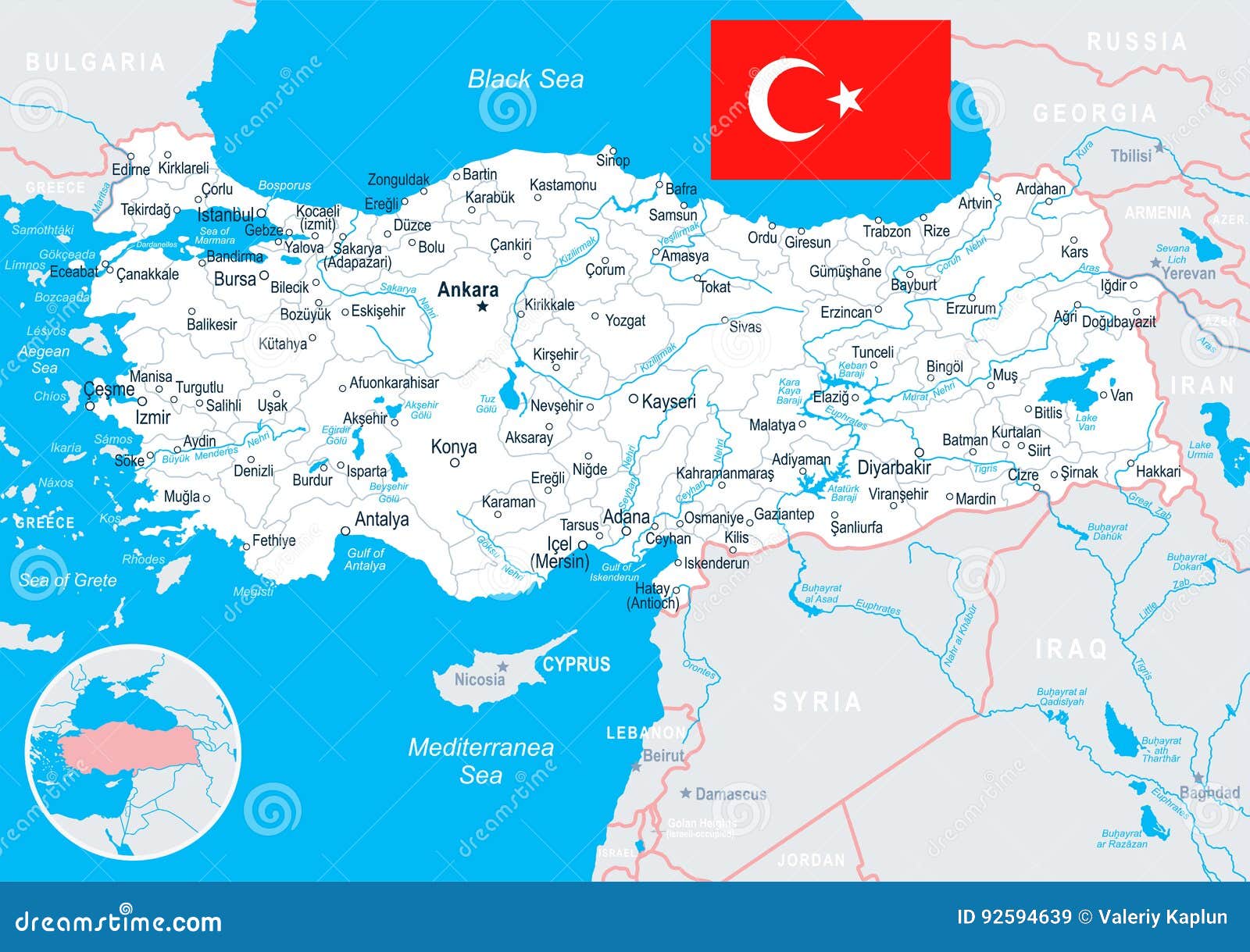 Image bandirma sur la carte géographique de turquie