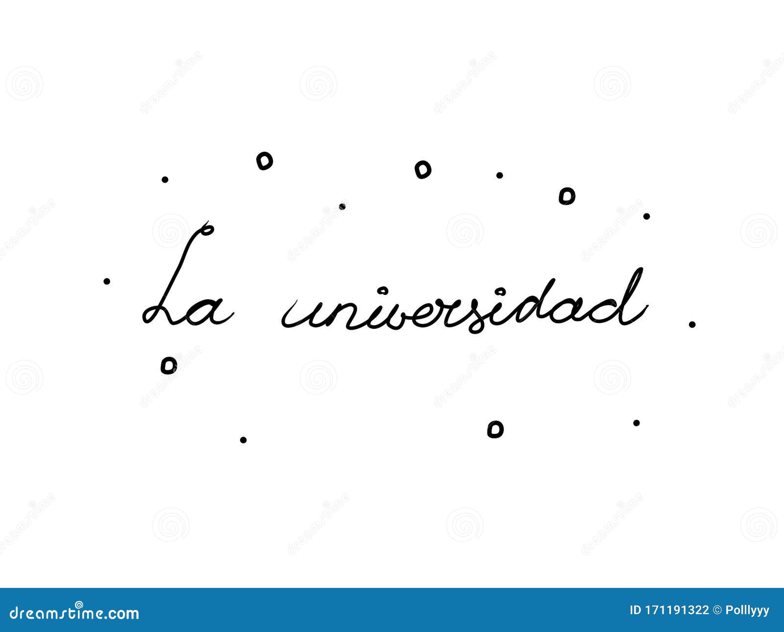 la universidad phrase handwritten with a calligraphy brush. college in spanish. modern brush calligraphy.  word black