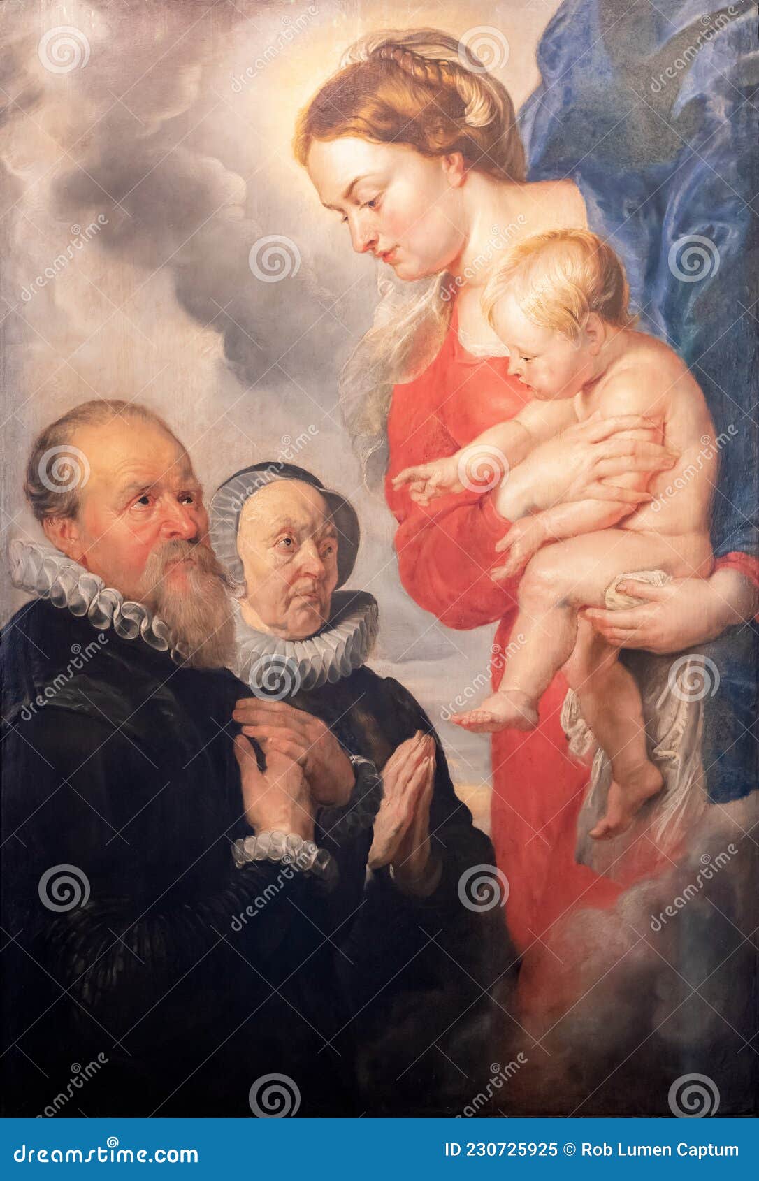 virgin and child and two donors, painting by peter paul rubens