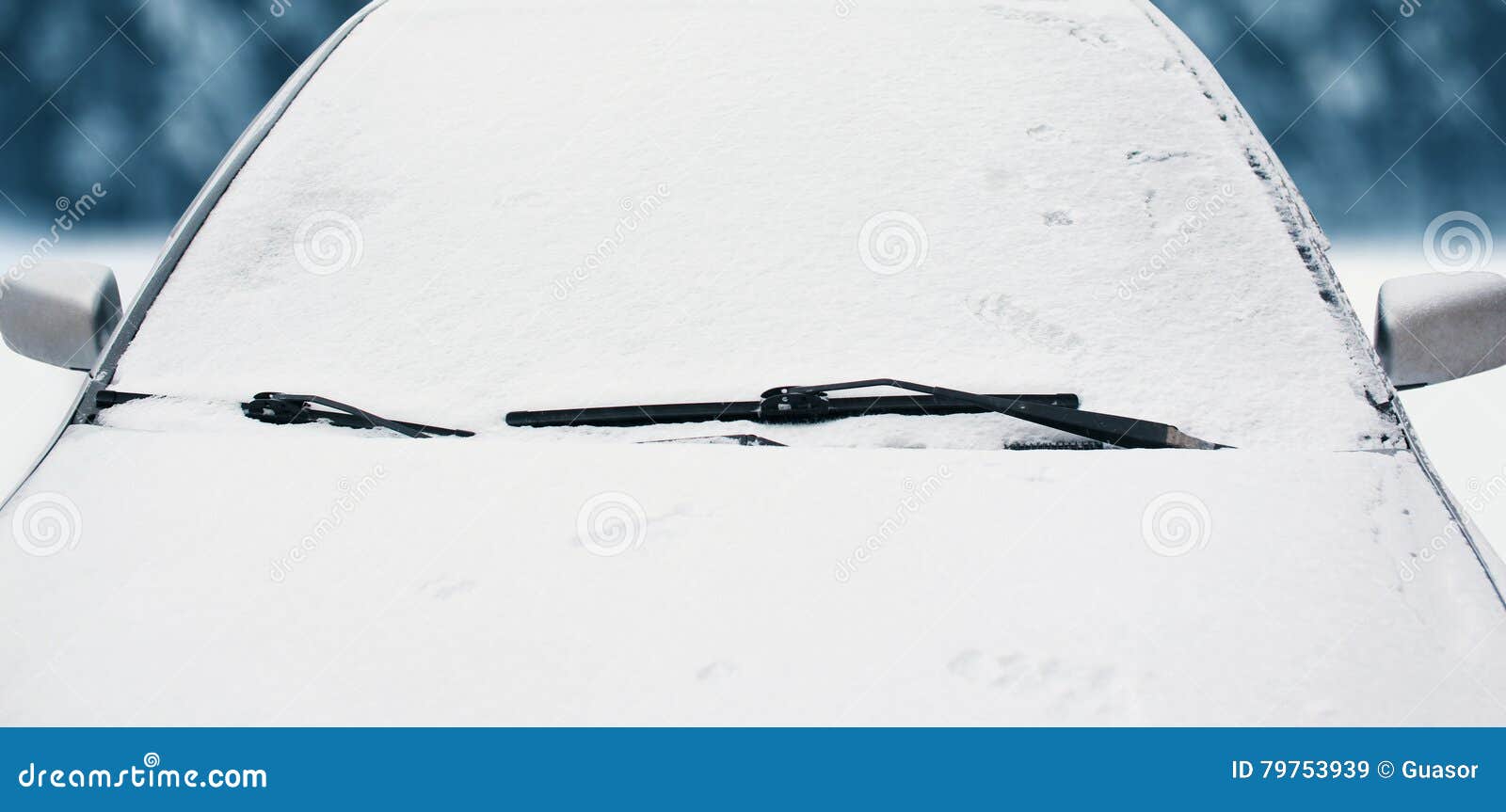 La Voiture Congelée a Couvert La Neige Dans Le Jour D'hiver, Le