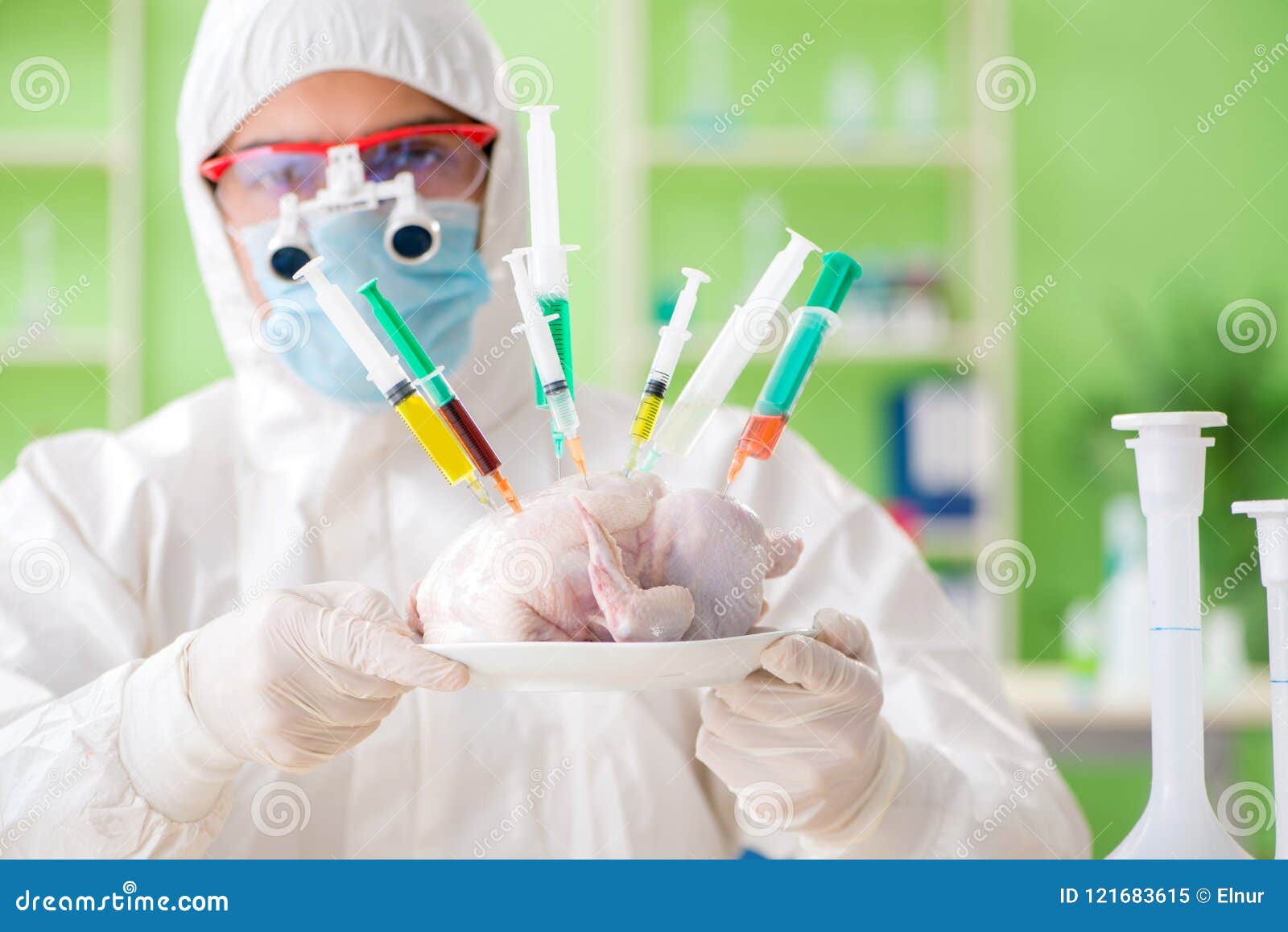 The Lab Assistant Testing Gmo Chicken Stock Image Image of biologist
