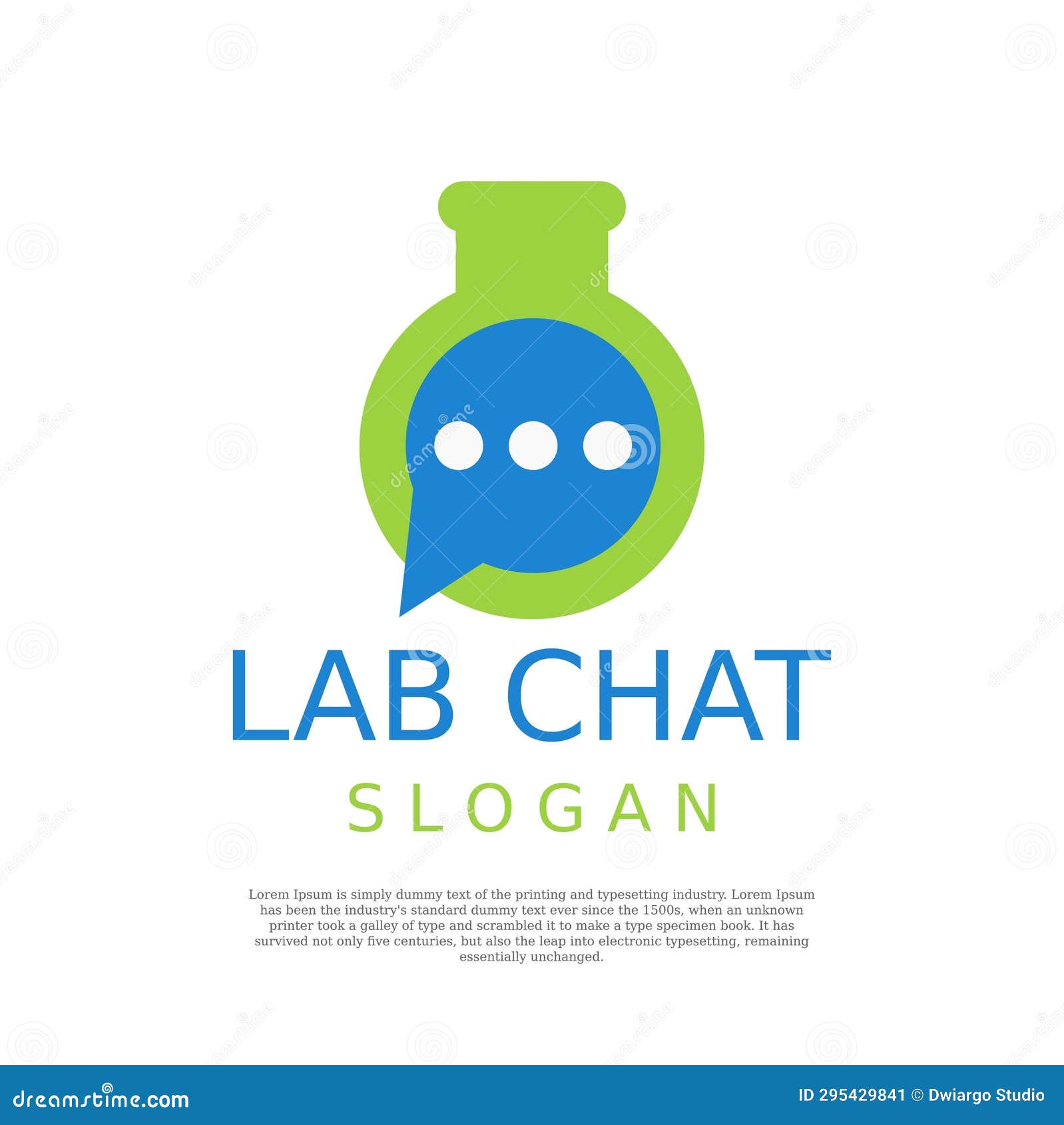 Lab Chat Logo Design Template Stock Vector Illustration of business