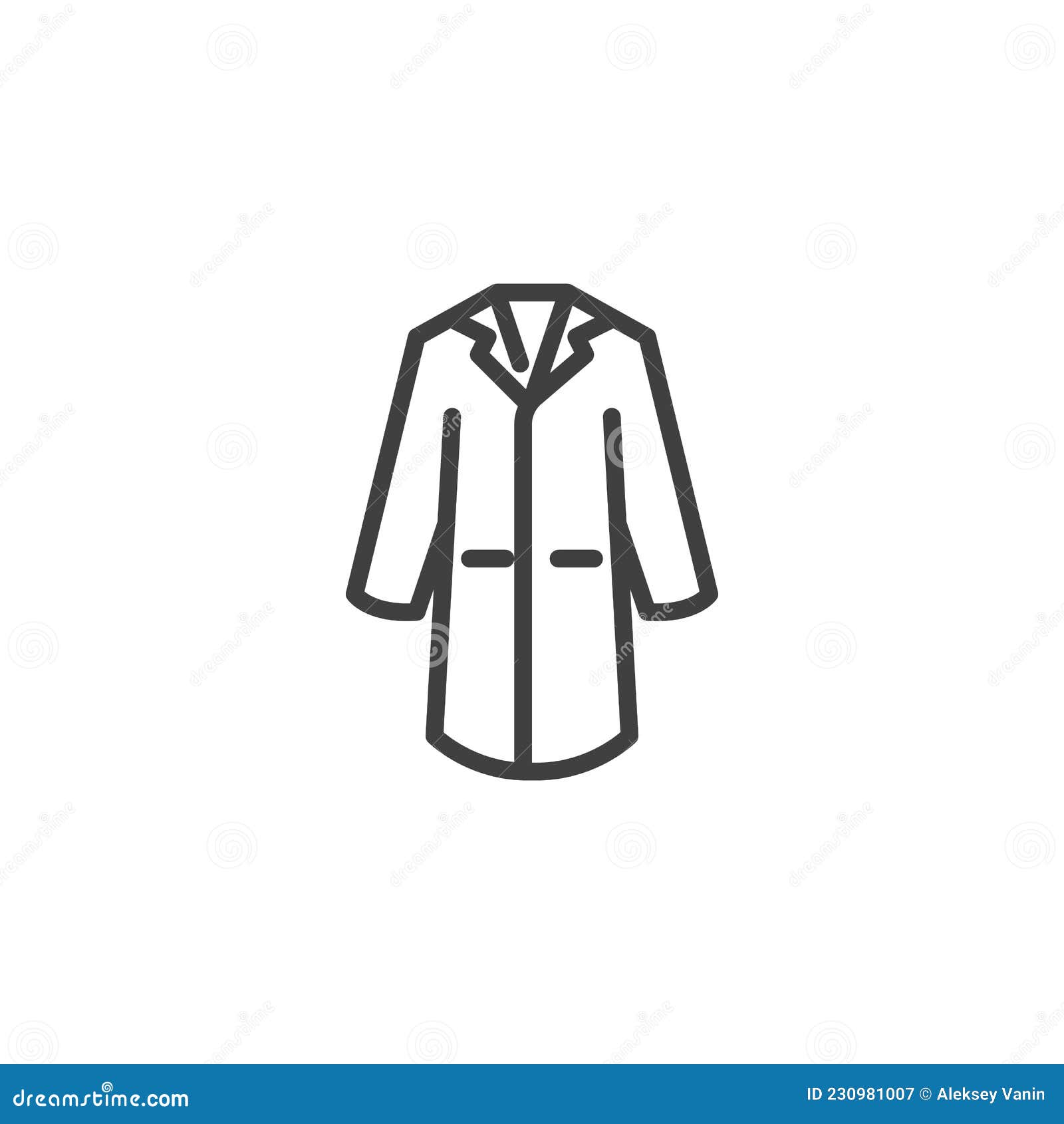 Lab coat line icon stock vector. Illustration of uniform - 230981007