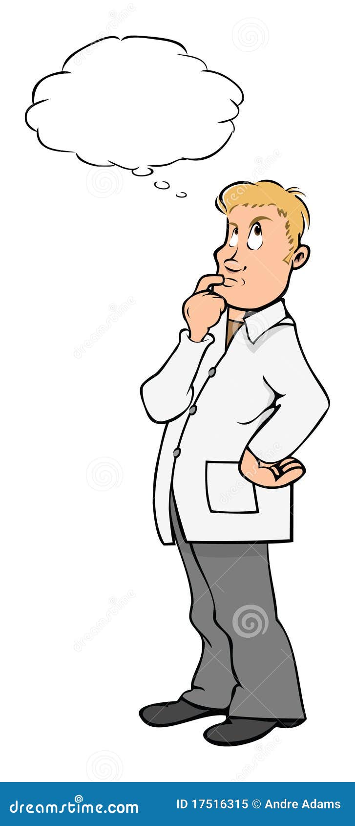 Lab Coat Scientist Thinking Stock Vector - Illustration of thought