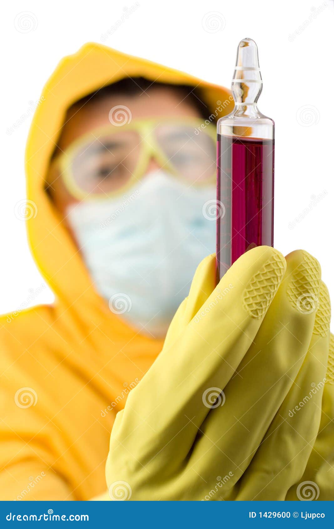 Lab Technician Working With Dangerous Chemicals Stock 