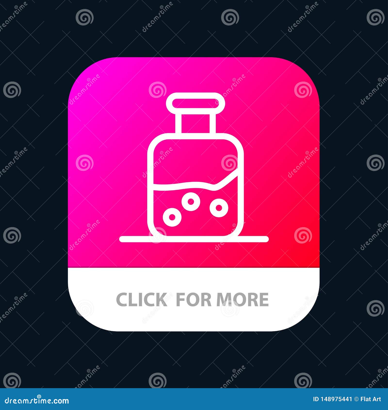Lab, Test, Science, Bottle Mobile App Button. Android and IOS Line