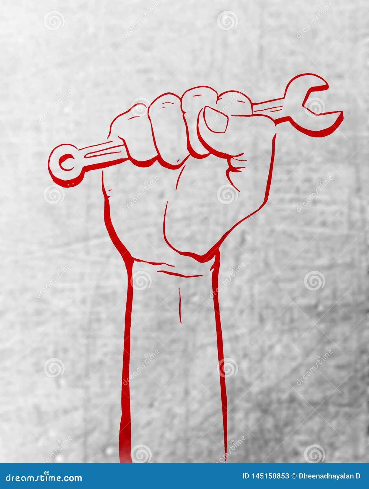 Labour Day May Day White Background with Red Hand Abstract Background White  Texture Stock Illustration - Illustration of labor, spanner: 145150853