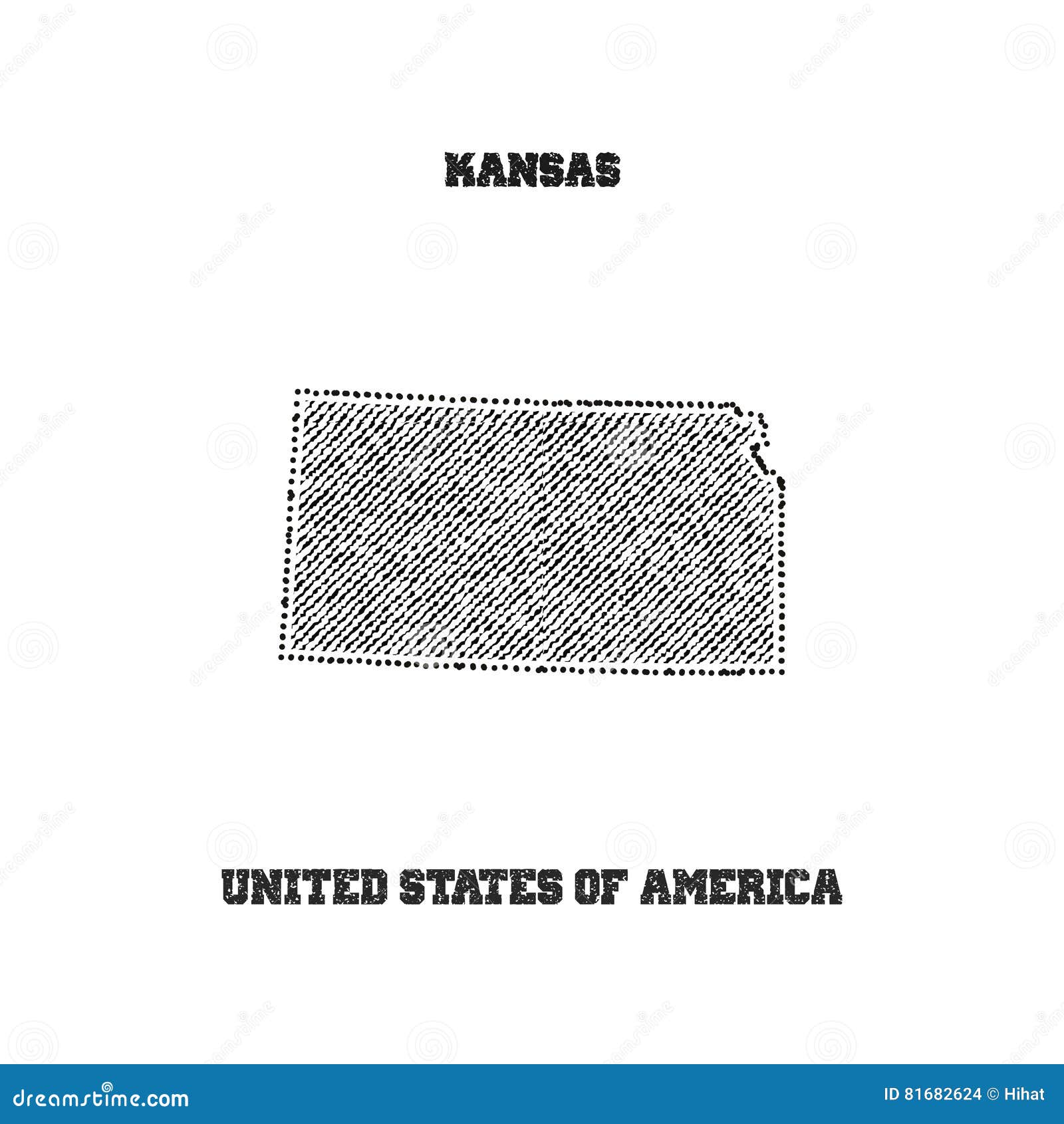 Label Avec La Carte Du Kansas Illustration Stock Illustration du