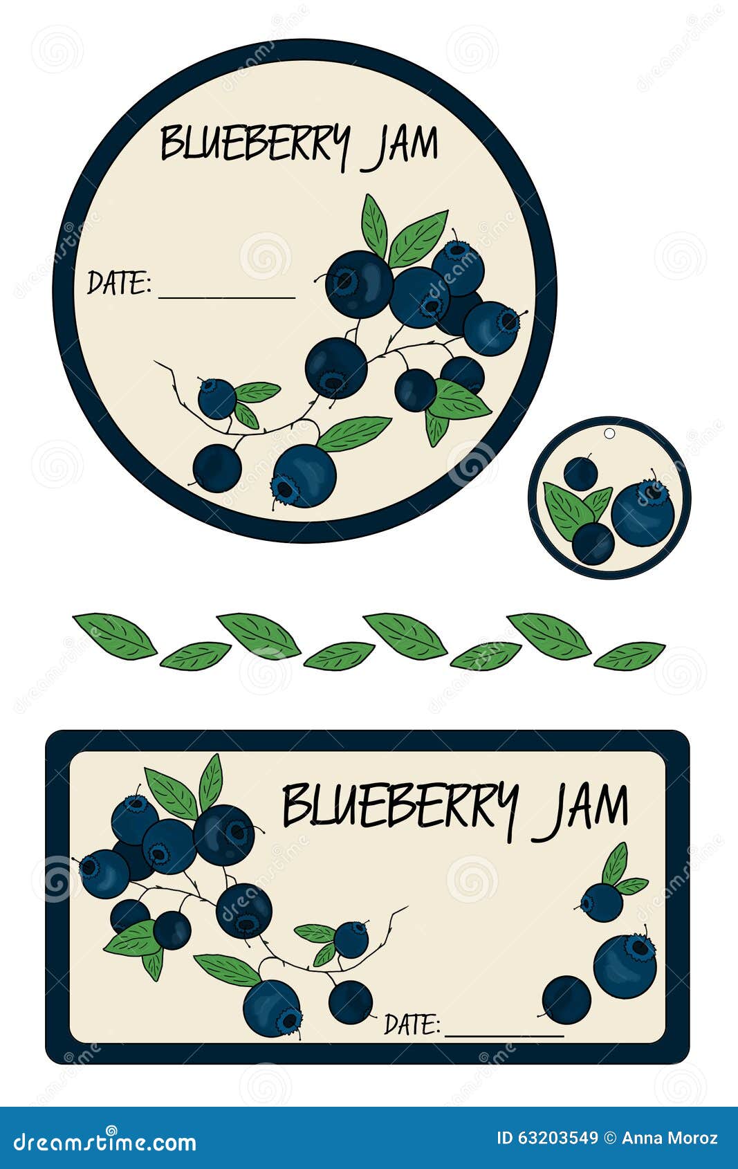Label Blueberry Jam Stock Illustration Illustration Of Compote 63203549