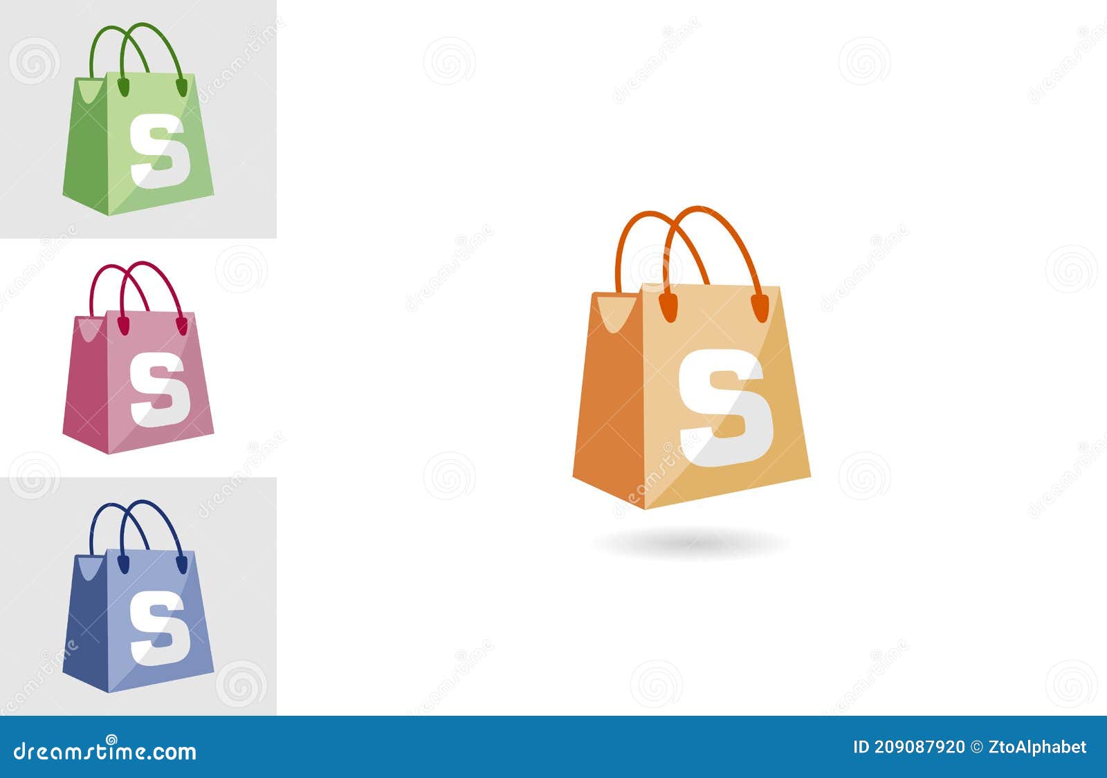 Shopping Bag with Letter S Logo Stock Vector - Illustration of vector ...