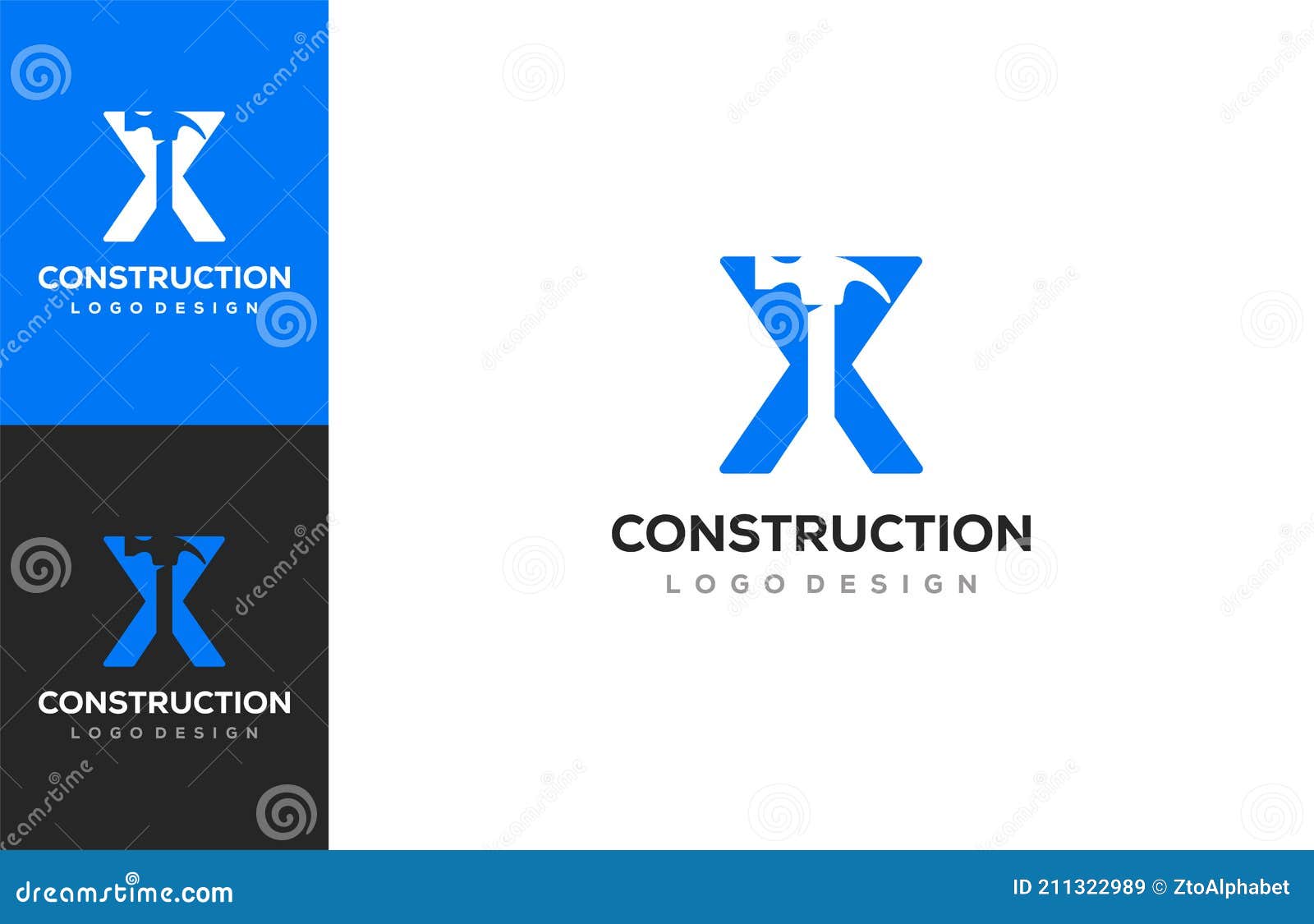 Letter X Construction Building Logo Stock Vector - Illustration of ...