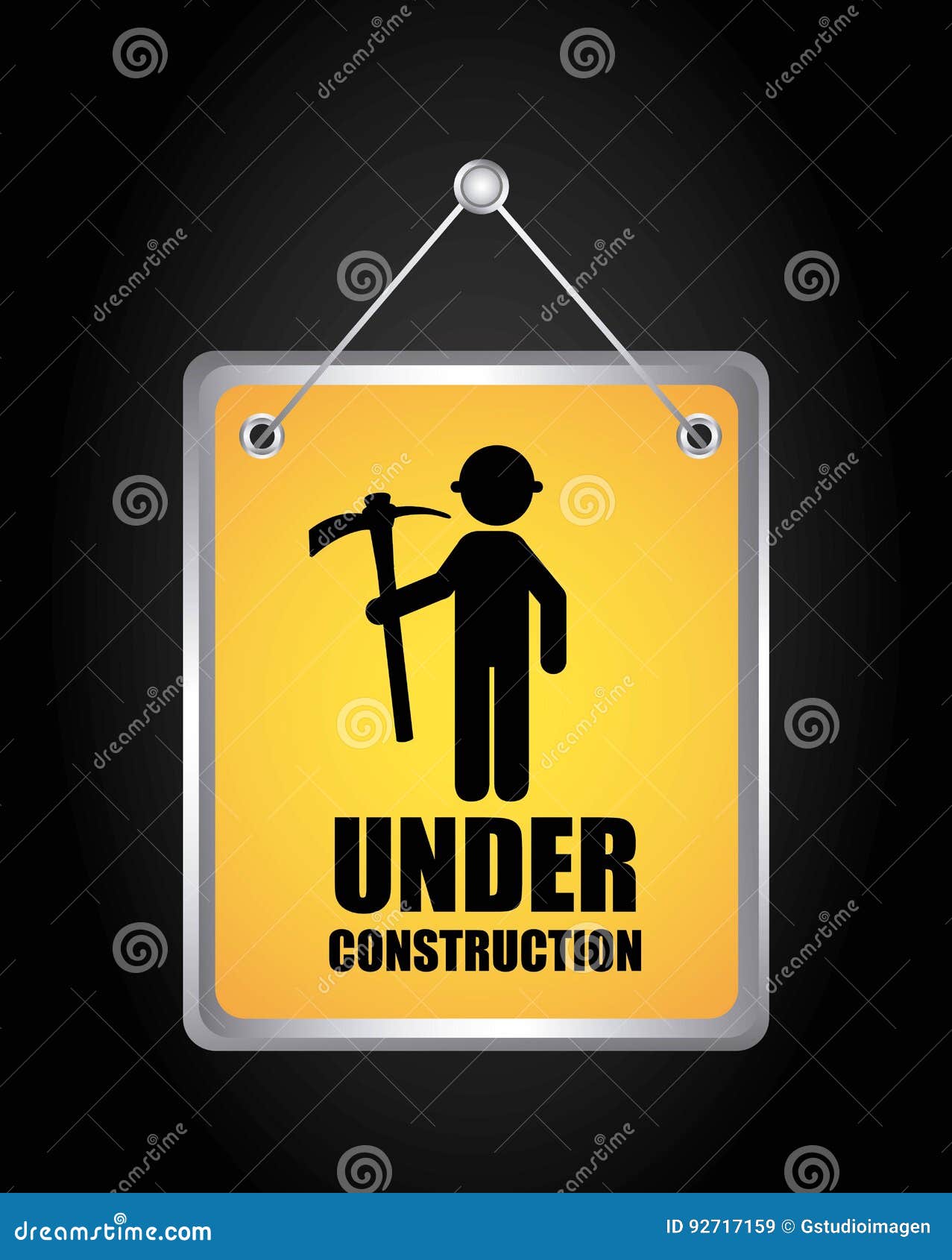 Label Under Construction Cartoon Vector 27926623