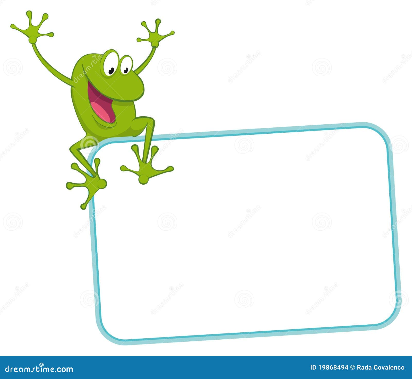 label - joyful frog