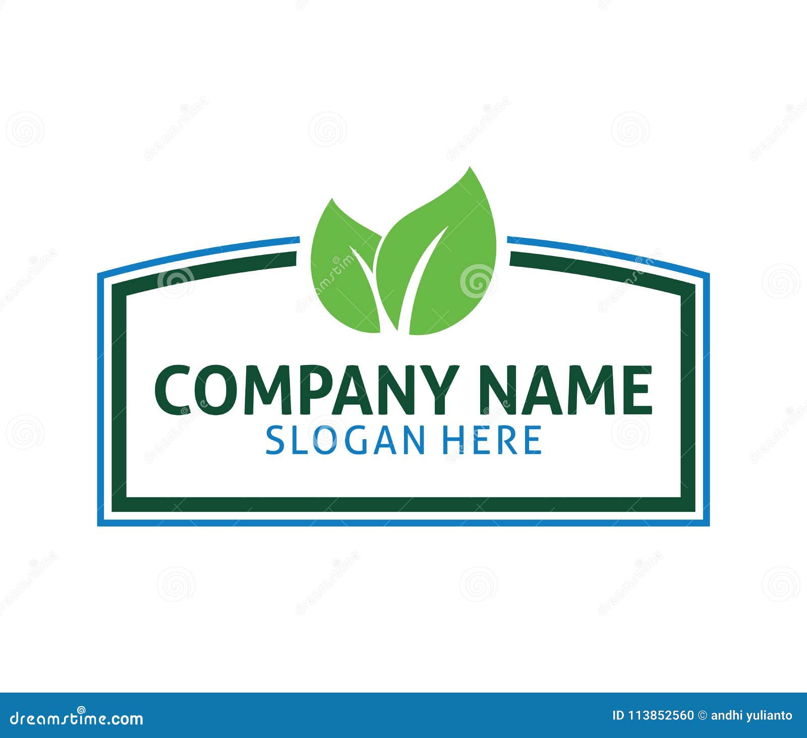 Label Leaf Natural Green Food Logo Design Stock Illustration Illustration Of Branding Flat