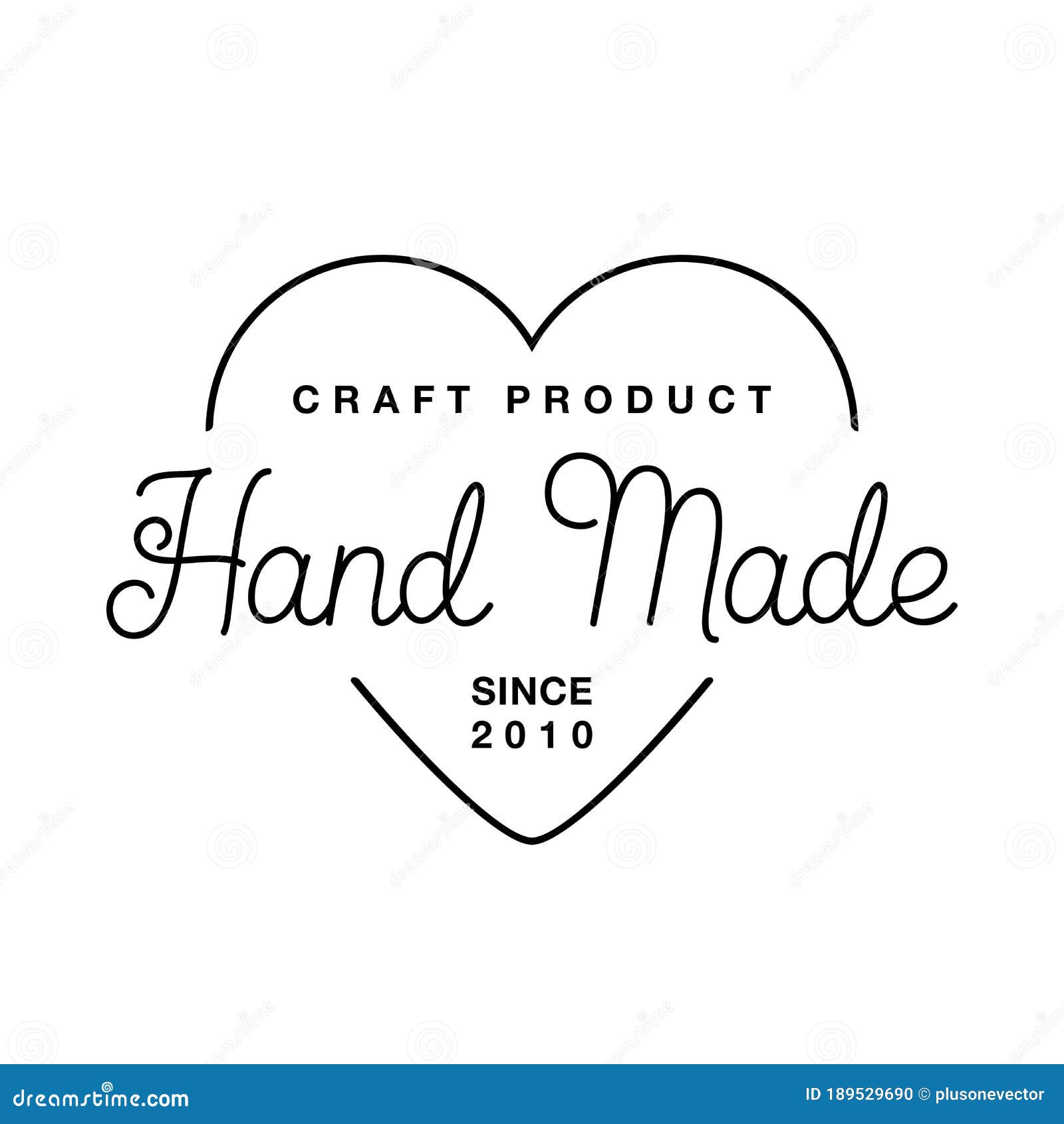Premium Vector  Label or logo with lettering hand made. vector flat  illustrations. modern and stylish badge. thin line inscription handmade,  made with love, craft product on white.