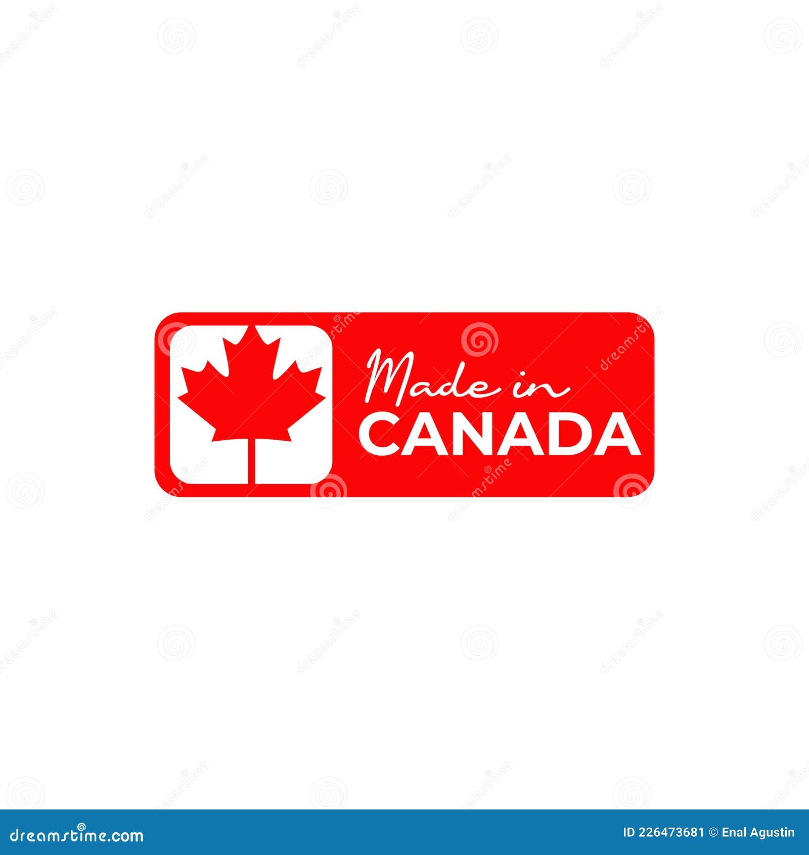 Label Made in Canada Logo Design Template Stock Vector Illustration