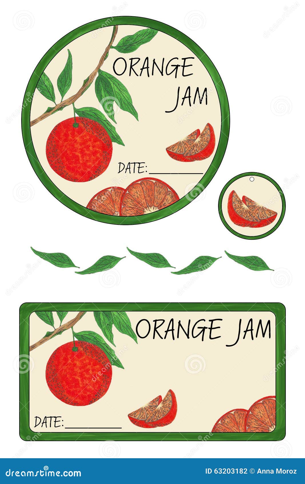 Label orange jam stock illustration. Illustration of blueberry 63203182