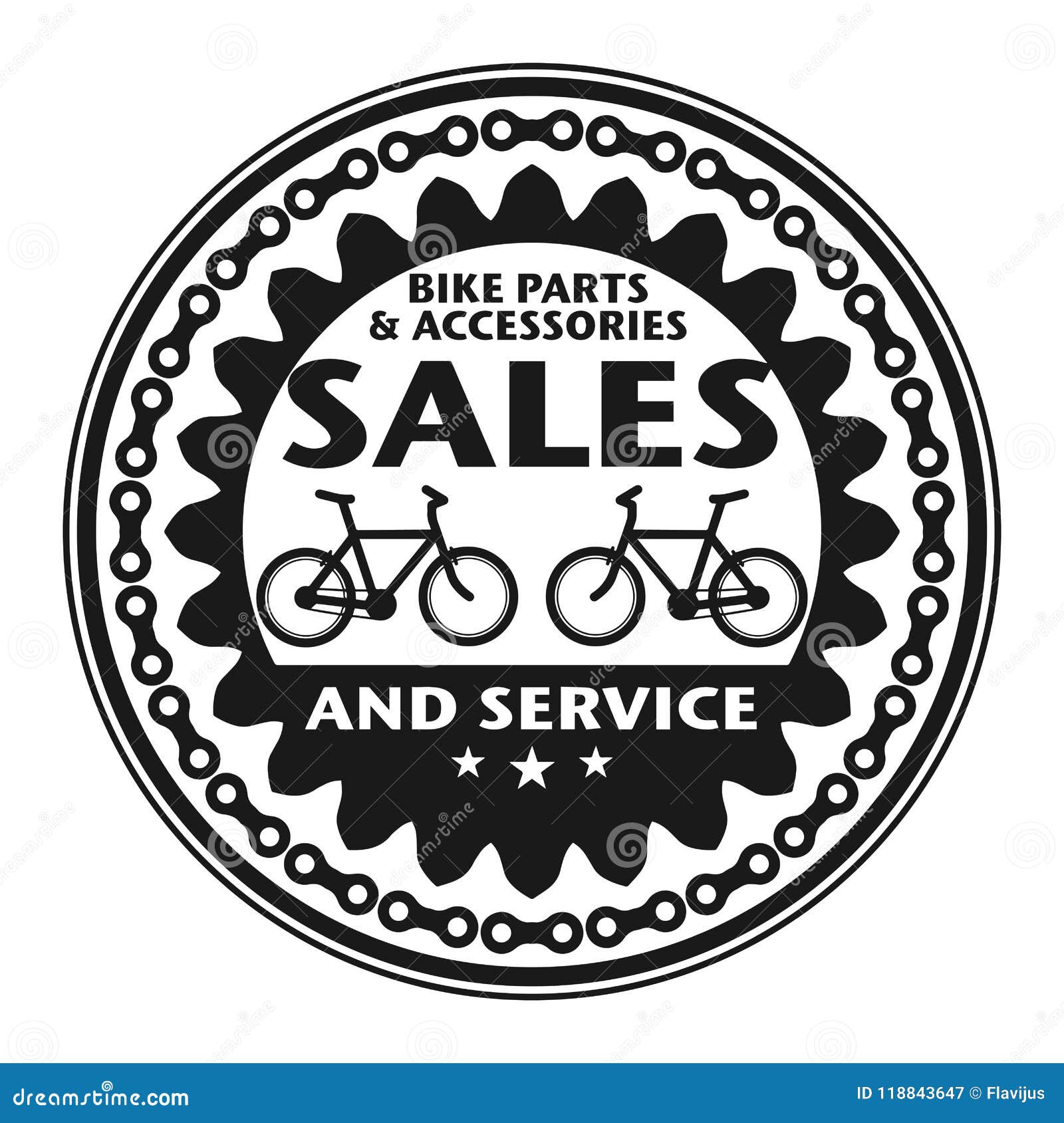 Label or Stamp with Text Bike Sales and Service Stock Vector