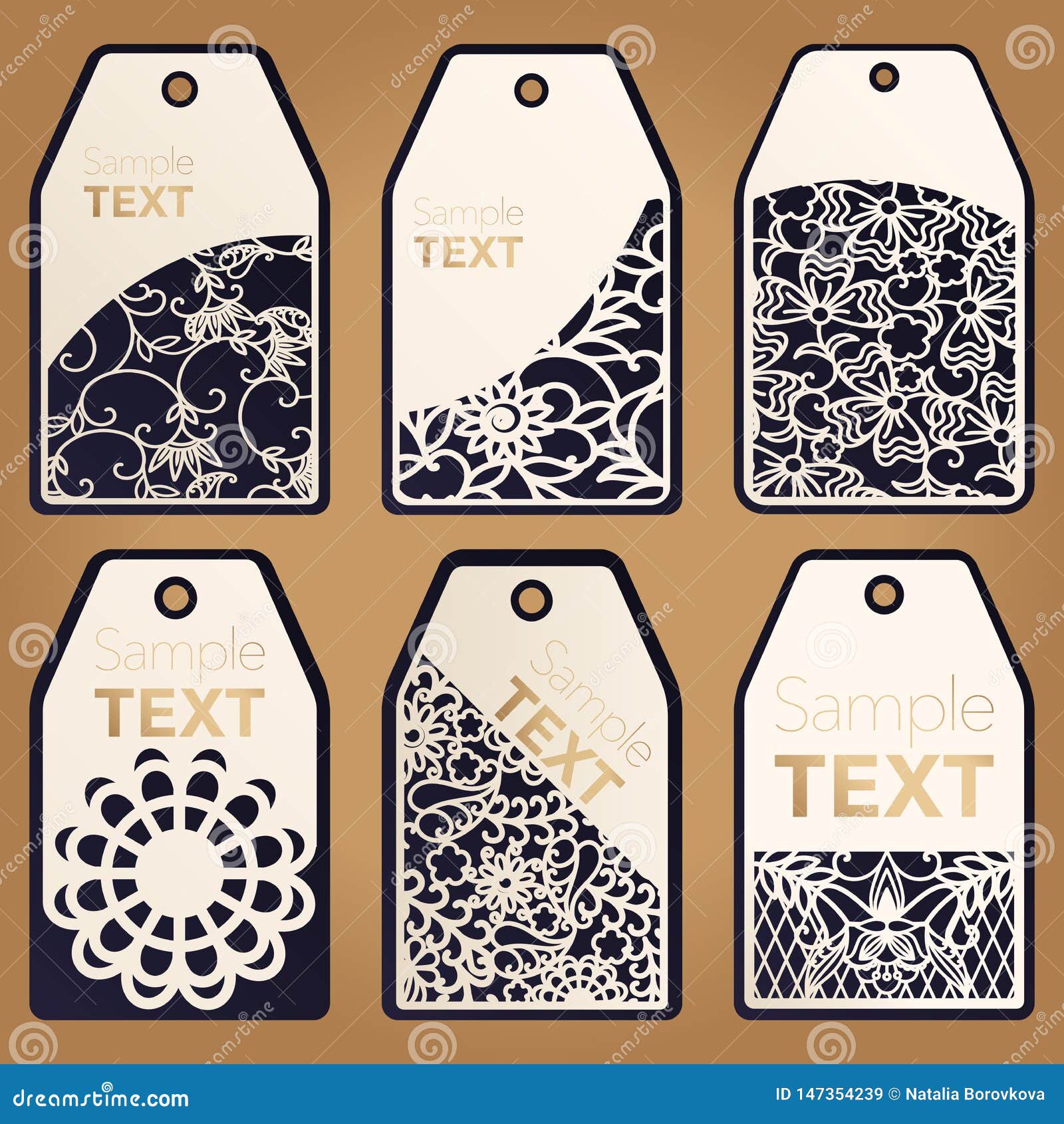 Label and Tag for Laser Cutting Products. Stock Illustration