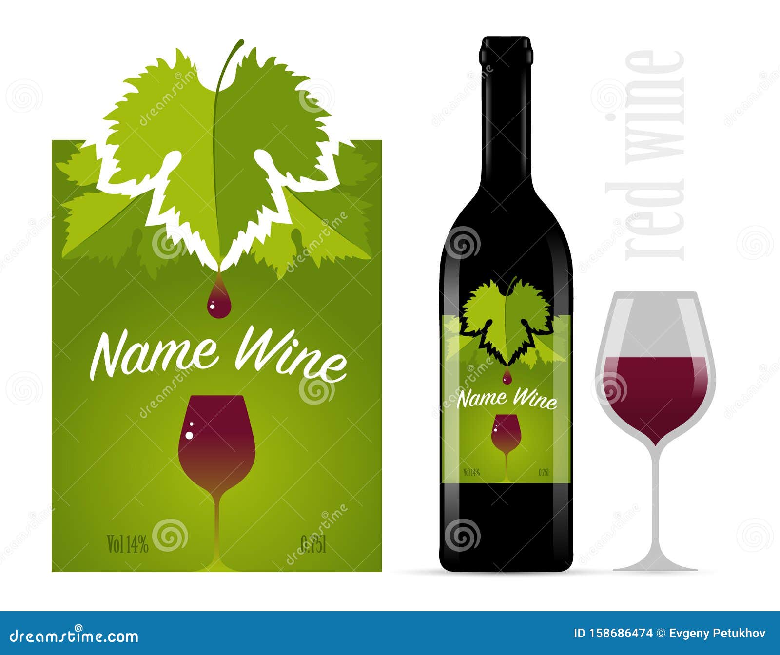 Label for Wine Bottle, Young Red Wine. Template for Your Modern Pertaining To Wine Bottle Label Design Template