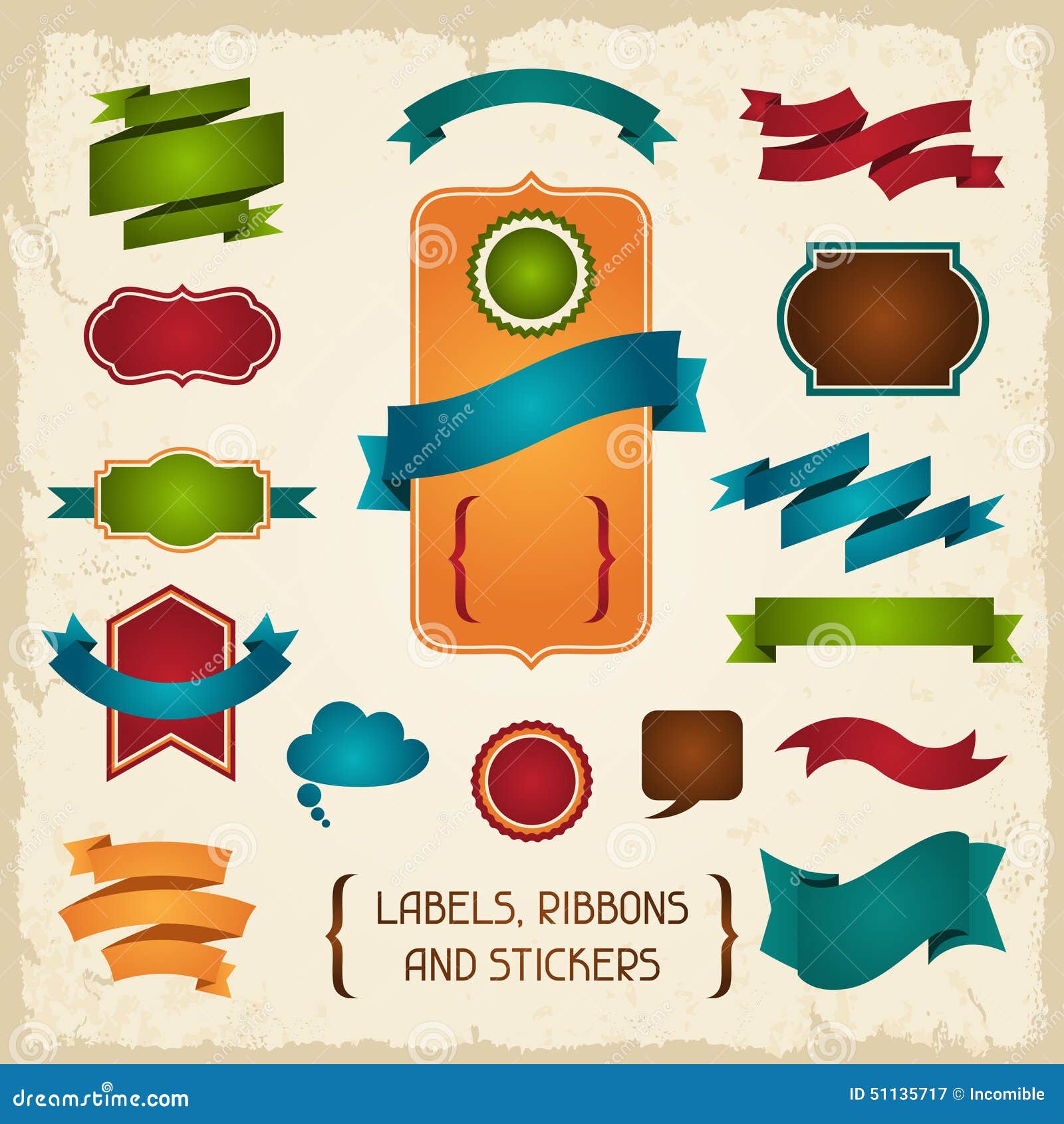 Labels, Ribbons and Stickers Stock Vector Illustration of bookmark