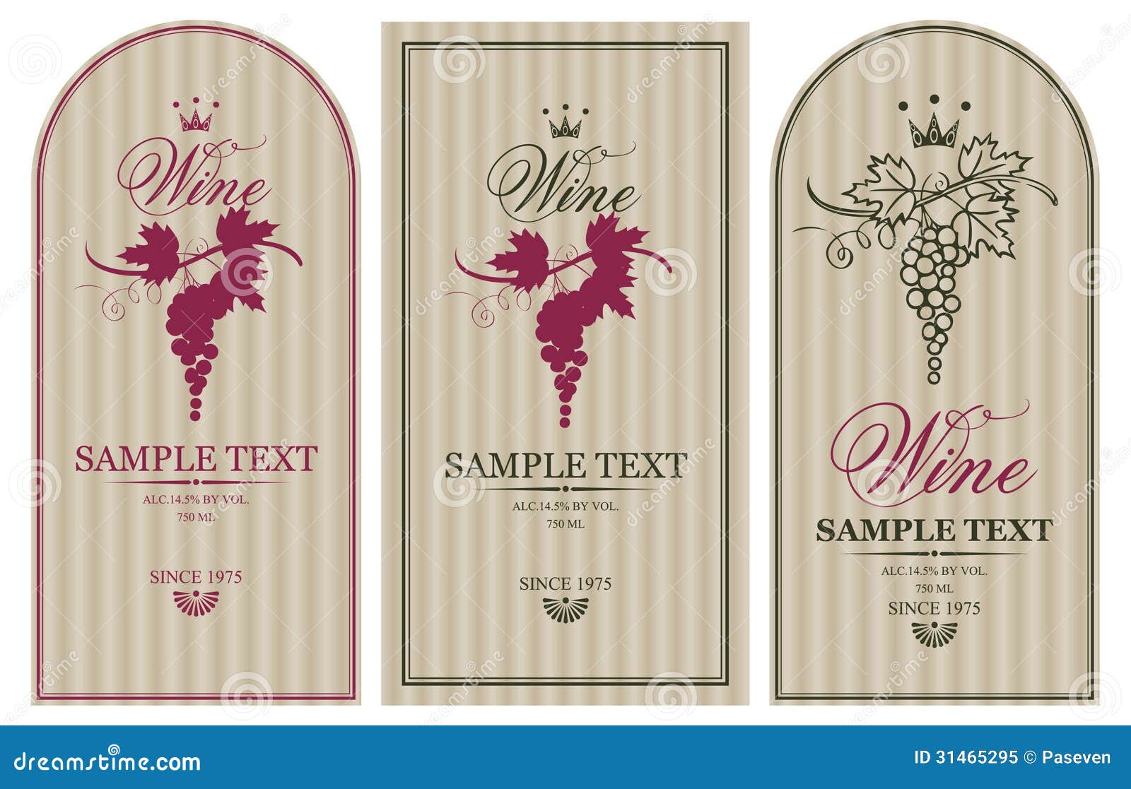 Labels For Wine Stock Vector Illustration Of Packaging