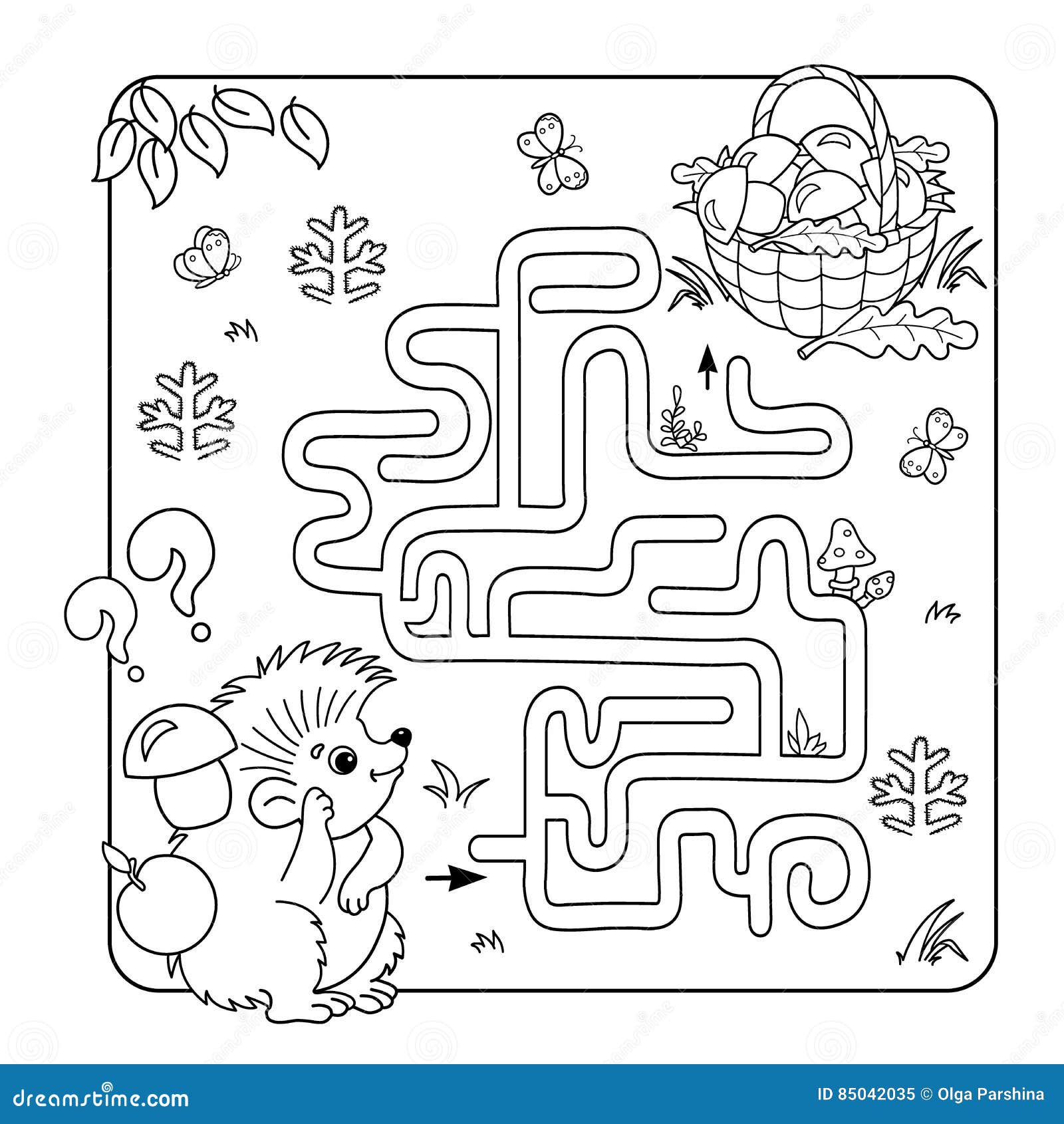 Jogo de labirinto de desenho animado educação para crianças ajuda