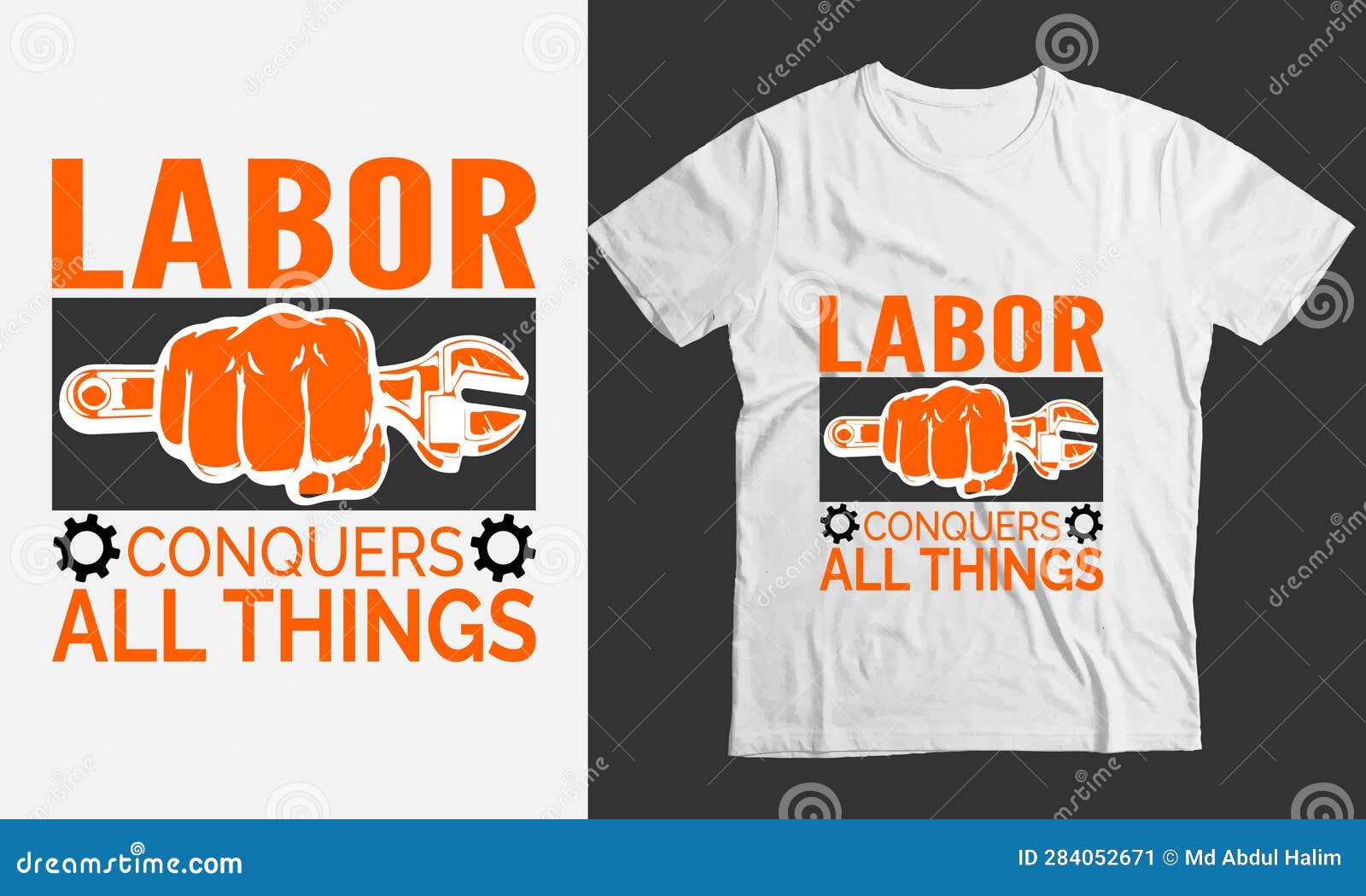 labor conquers all things - labor day custom graphics t-shirt template