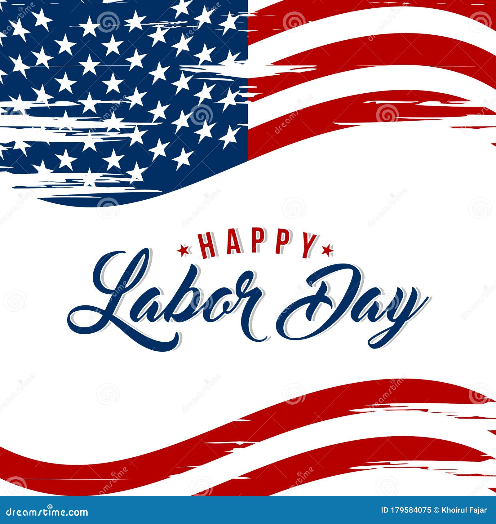 Labor Day Greeting Card With Brush Stroke Background In United States