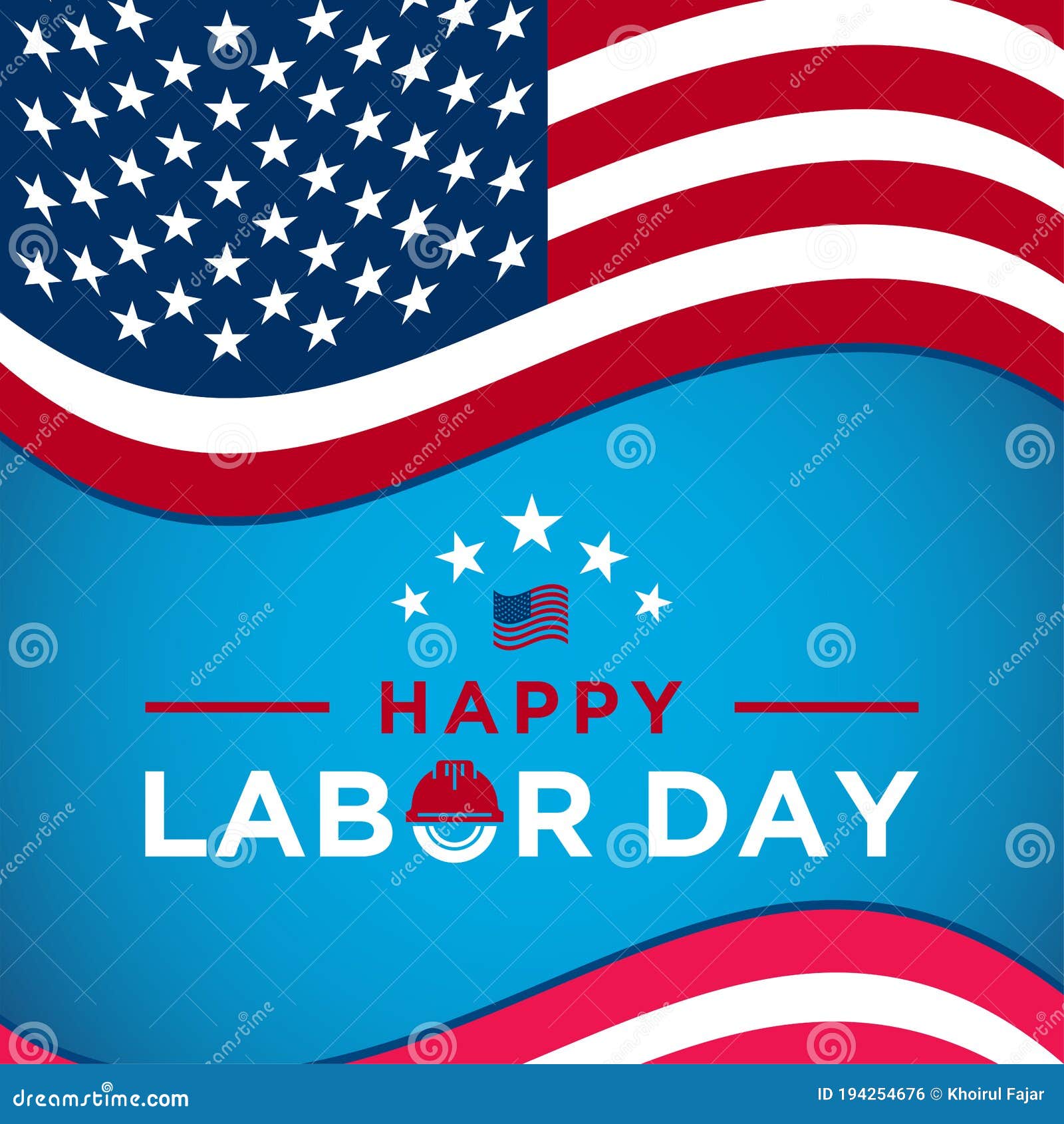 Labor Day Greeting Card With Brush Stroke Background In United States