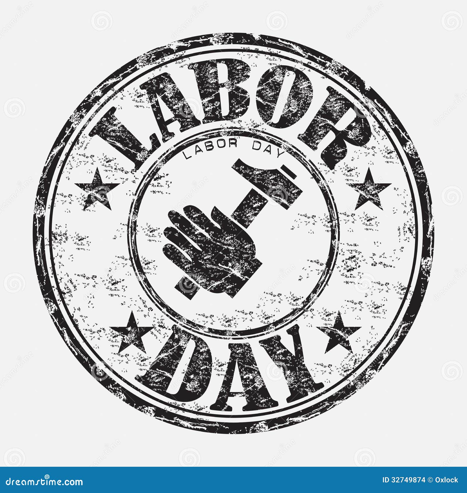 labor day grunge rubber stamp