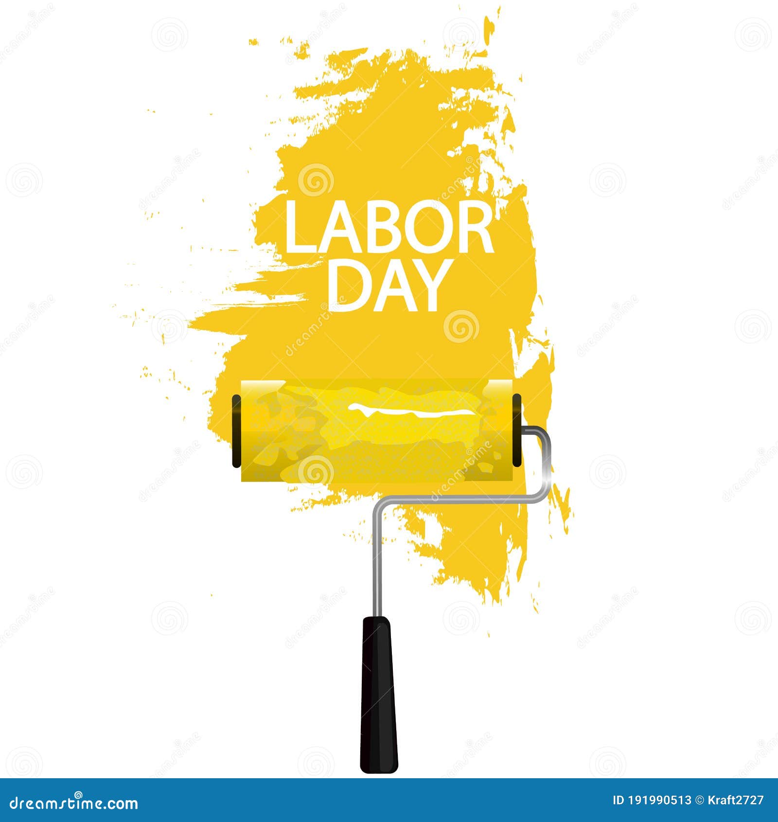 Labor day paint roller stock vector. Illustration of equipment 191990513
