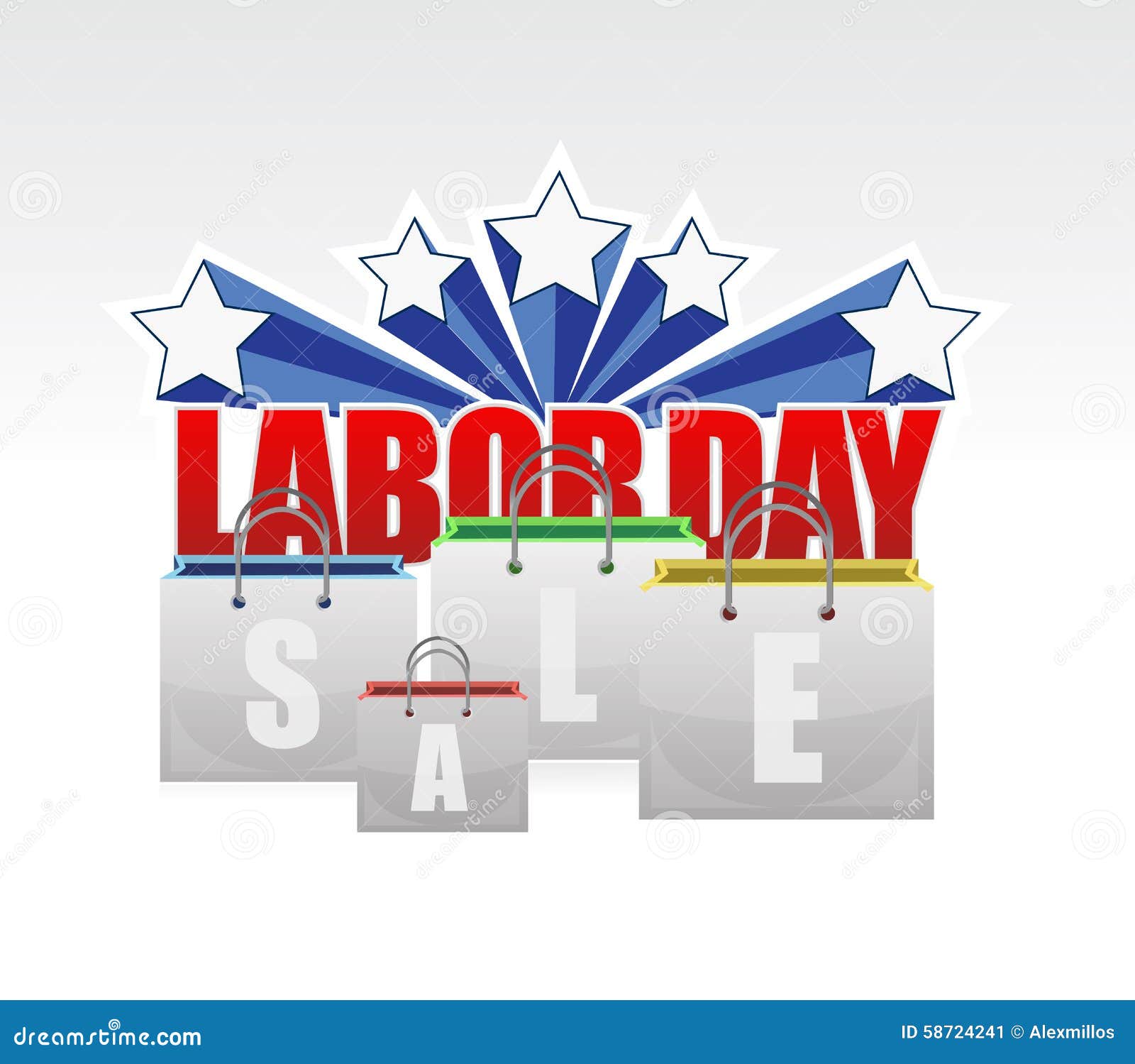 Labor Day Sale Shopping Bags Sign Stock Illustration - Illustration of lettering, icon: 58724241