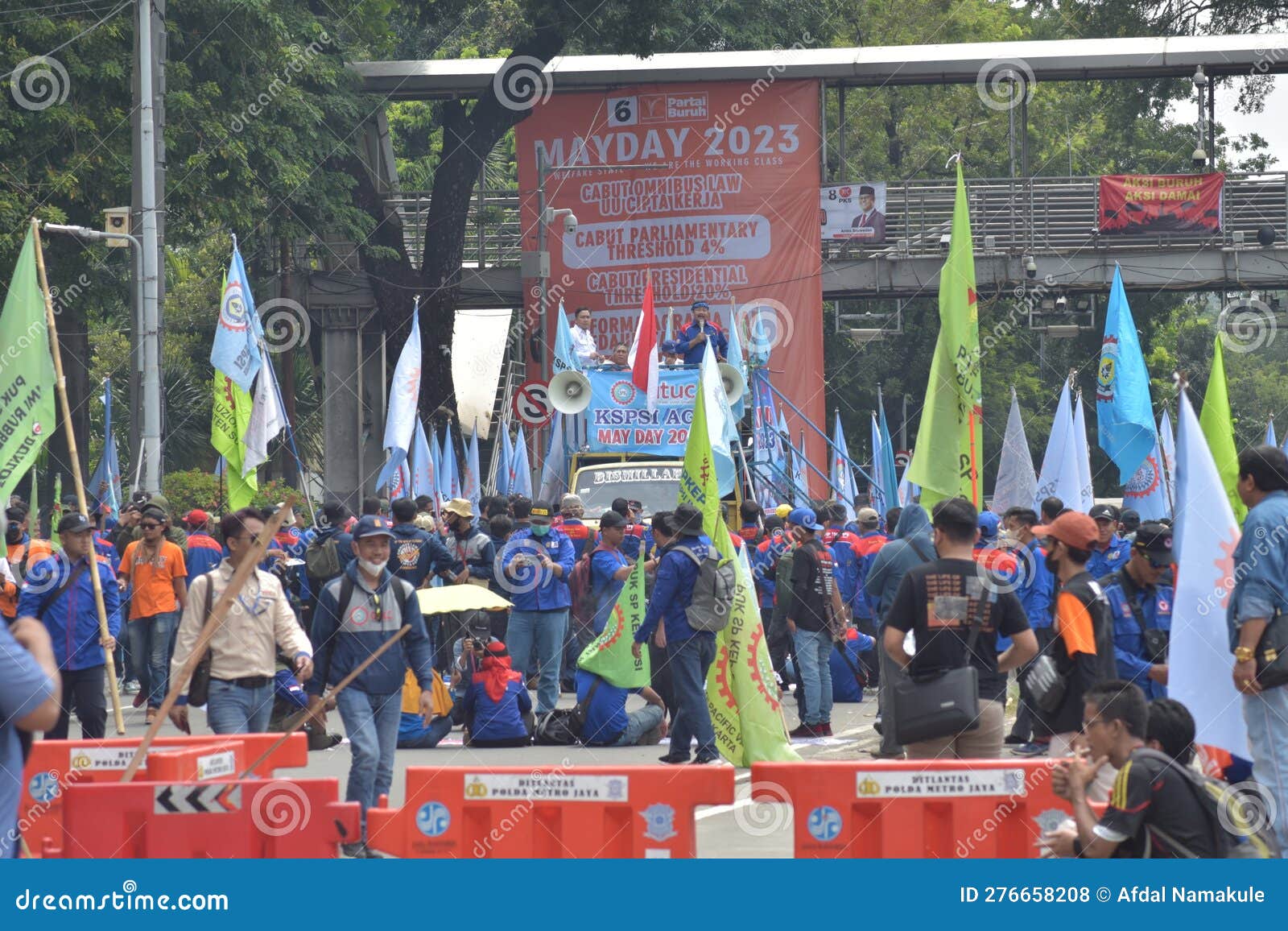 Labor Demonstration in Jakarta Editorial Stock Photo Image of labor