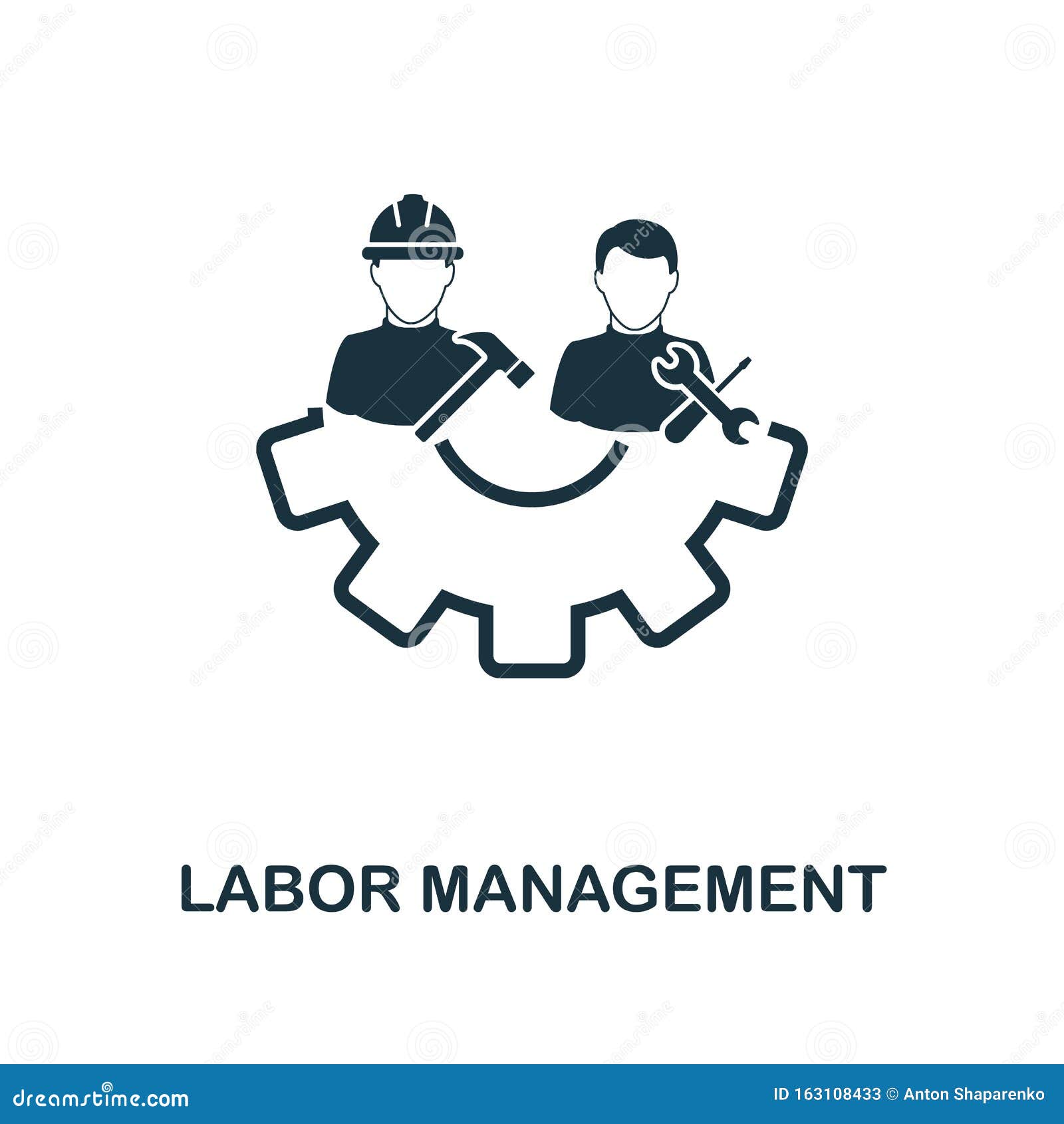 Labor Management Icon Outline Style Thin Line Creative Labor