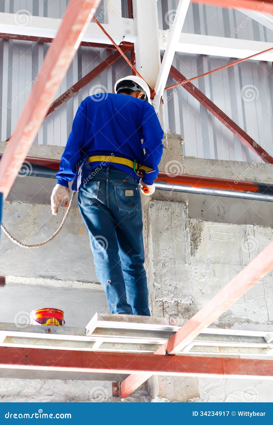 Labor Working in Construction Site for Roof Prepare Stock Image Image