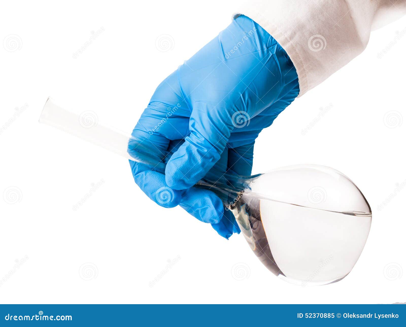 laboratorian holds flask