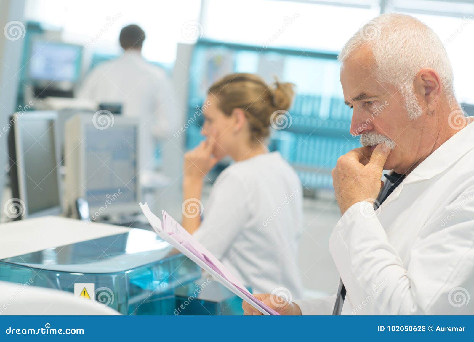 Laboratory Doctor Reading Information Stock Photo Image of doctor