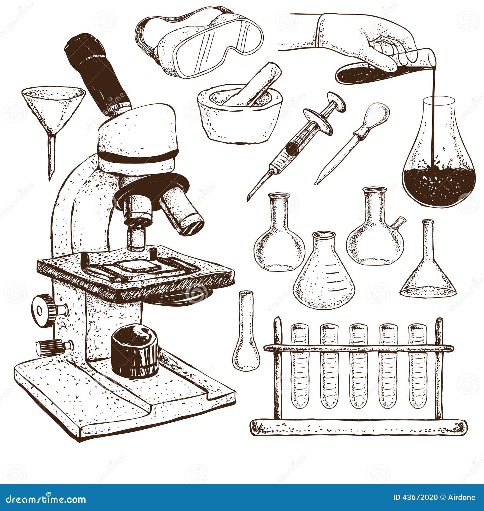 Drawing Lab Equipment ~ Chemical Laboratory Glass And Equipment Sketch ...