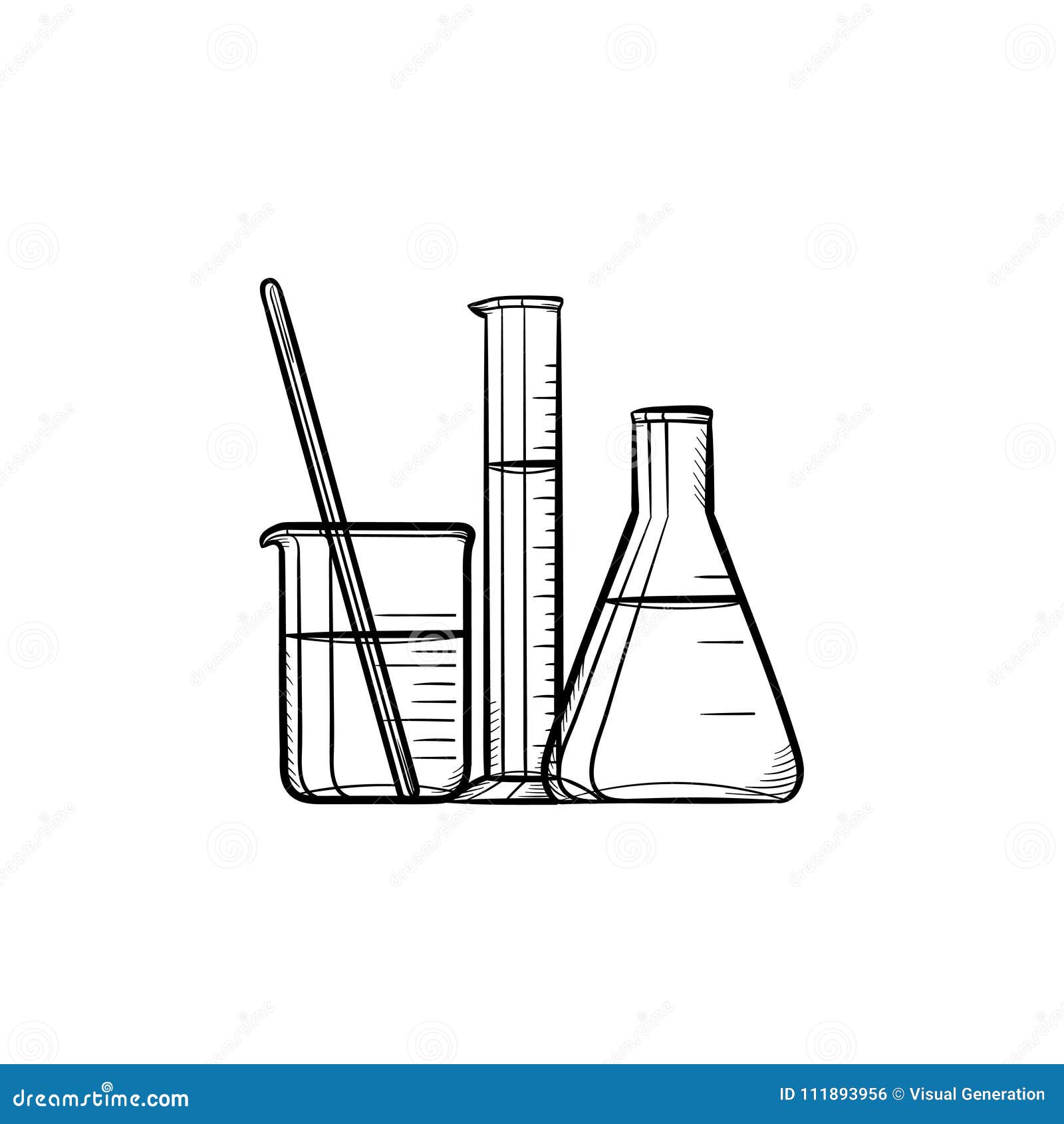 Laboratory Equipment Hand Drawn Sketch Icon. Stock Vector ...