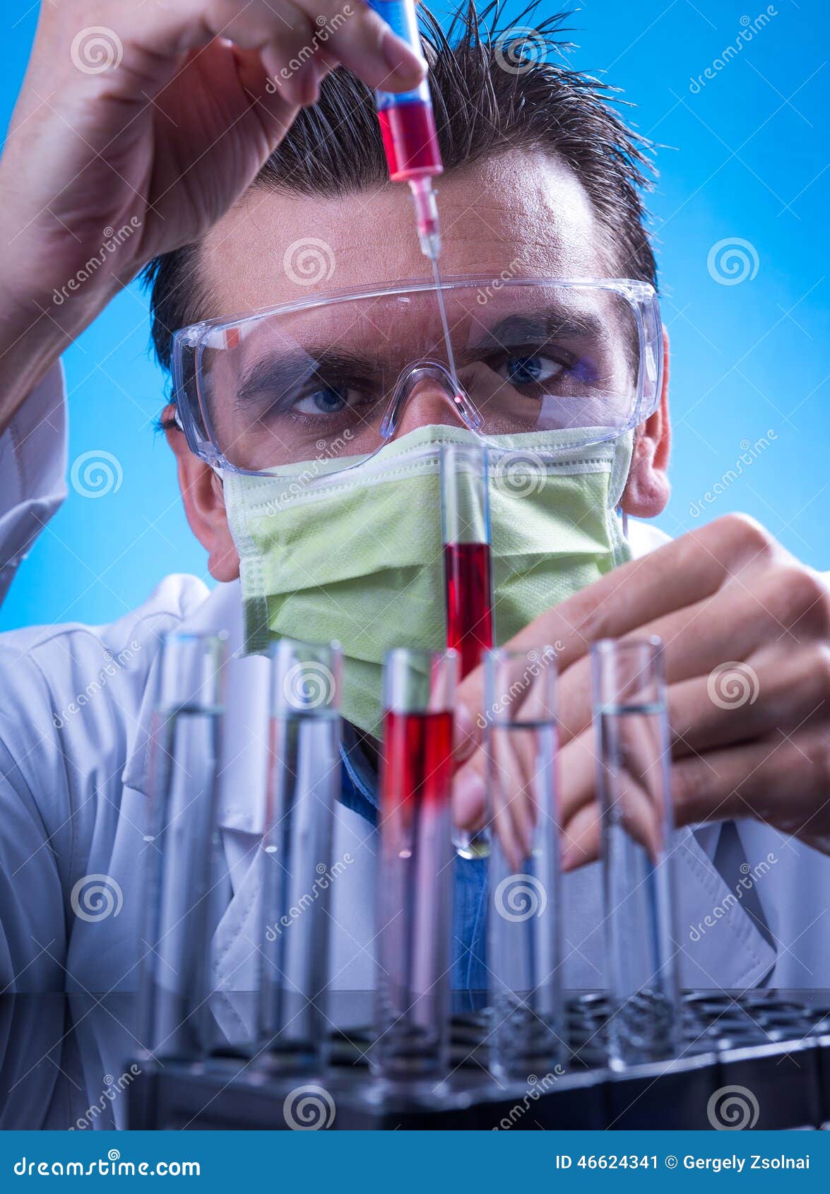 Laboratory Equipment, Man in the Lab Experimenting Stock Image Image